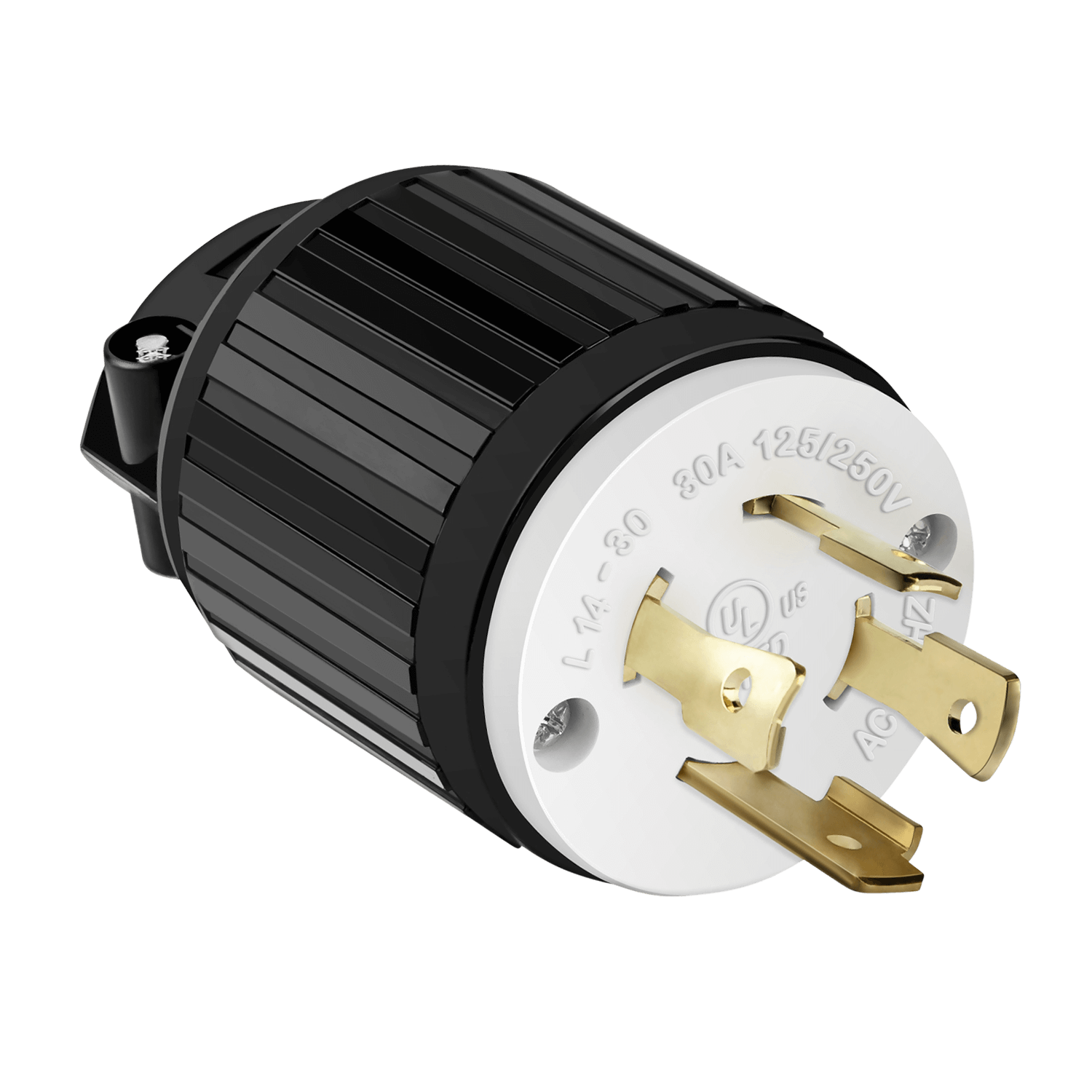 Industrial Grade Locking Plug, 30A, L14-30P - Black
