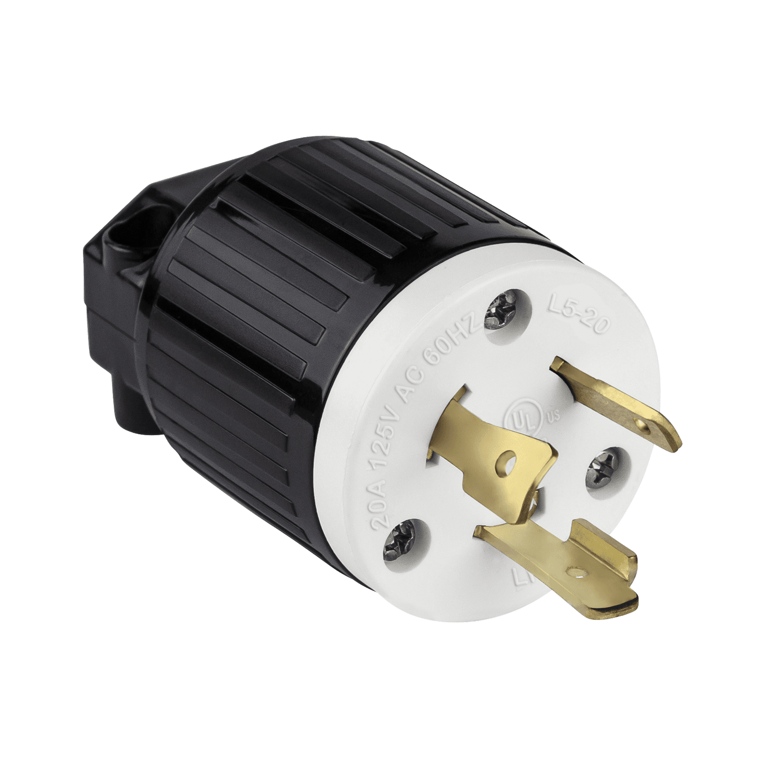 Industrial Grade Locking Plug, 20A, L5-20P - Black