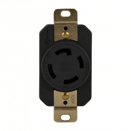 Industrial Grade Locking Receptacle, 30A, L15-30R - Black