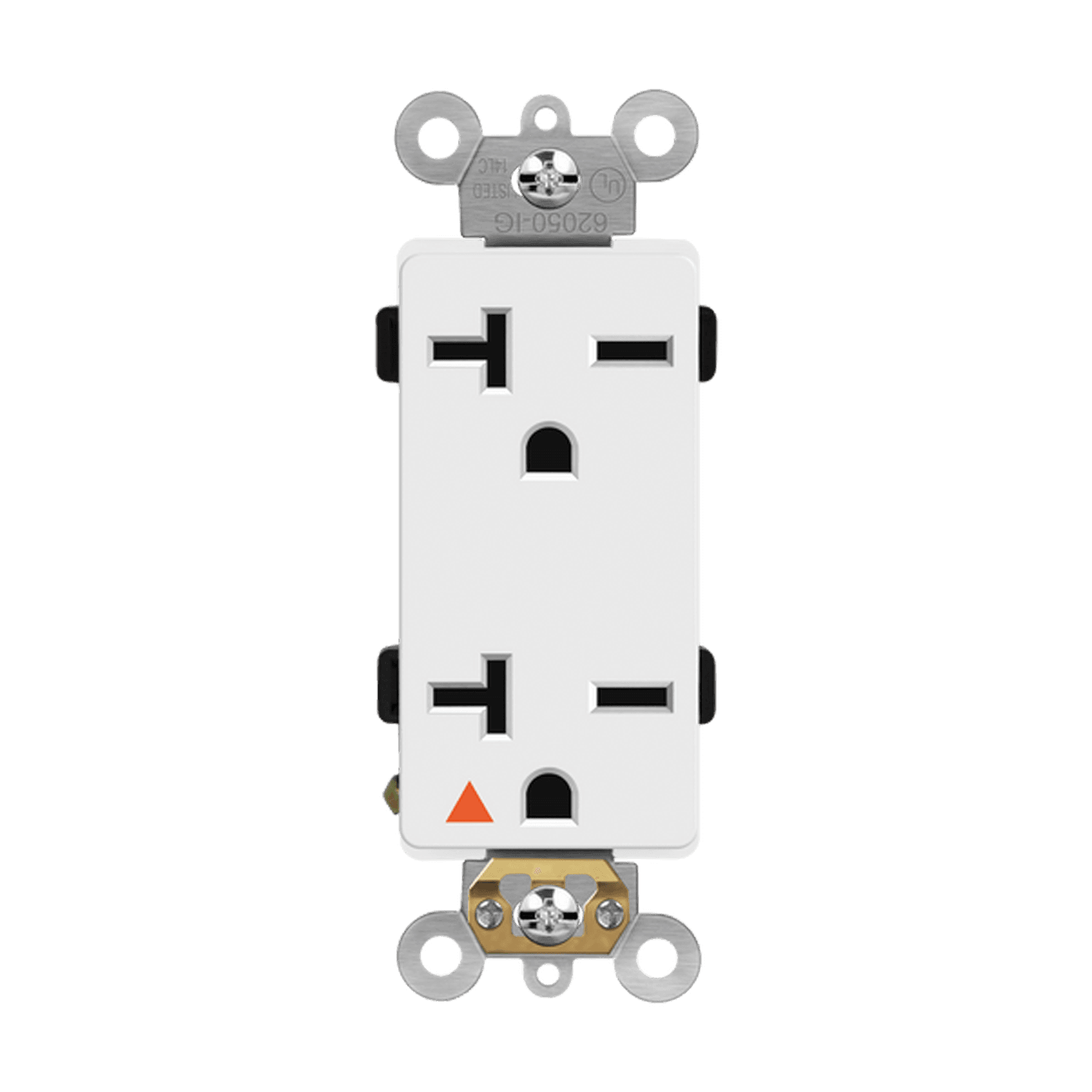 Isolated Ground Decorator Duplex Receptacle, 6-20R - White