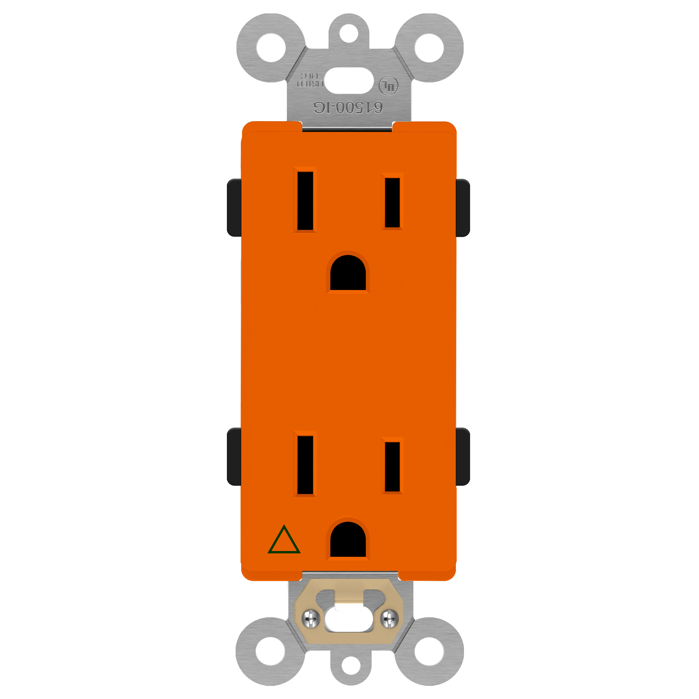 Isolated Ground Decorator Duplex Receptacle - White view 3