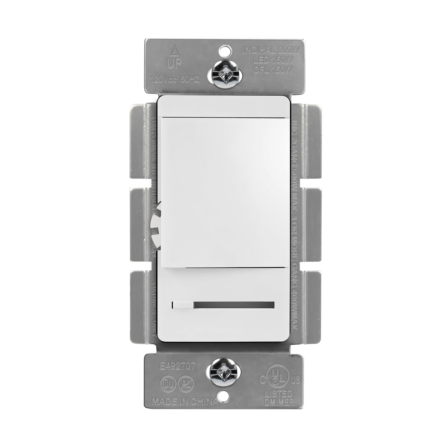 LED, CFL, Incandescent, Halogen Dimmer Switch - White