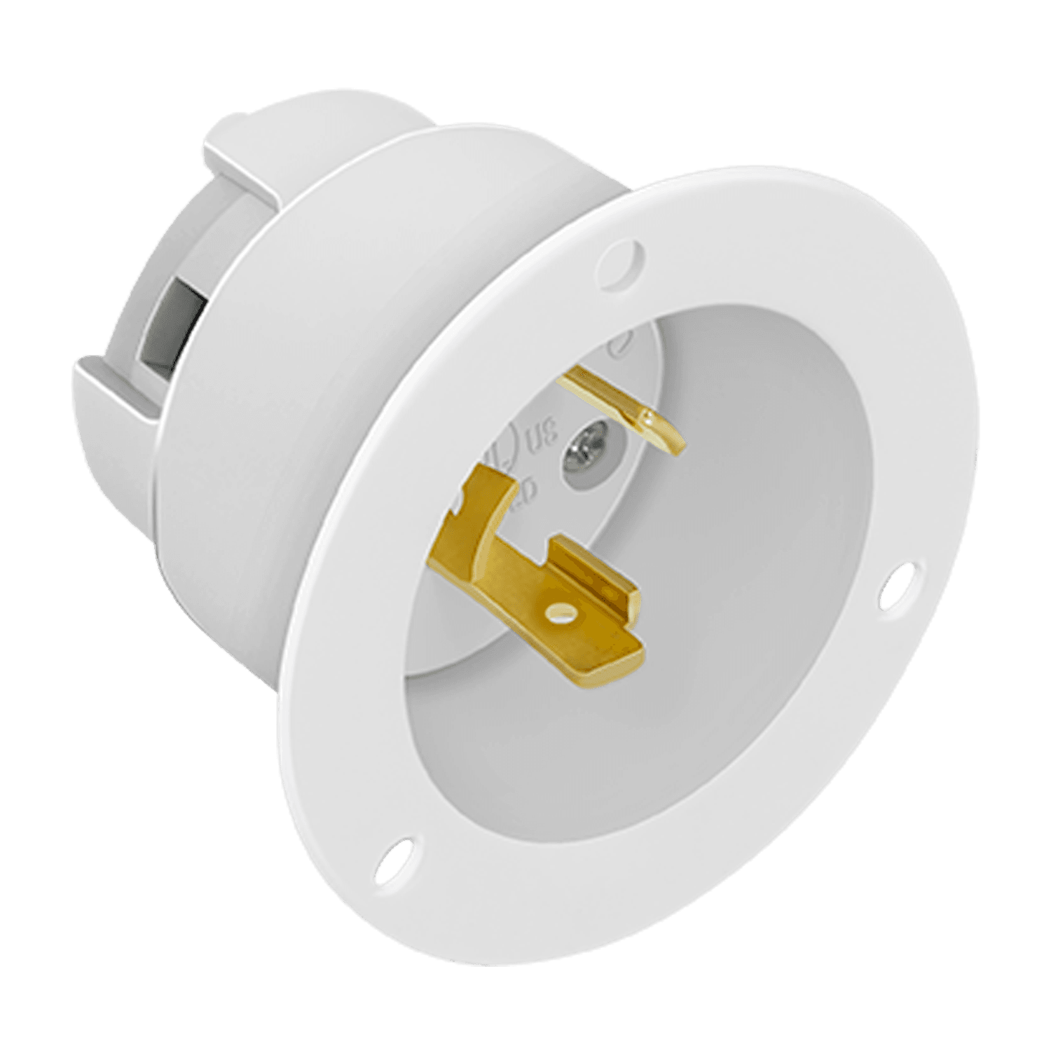 Locking Flanged Inlet, 20A, L5-20PFI - White view 2