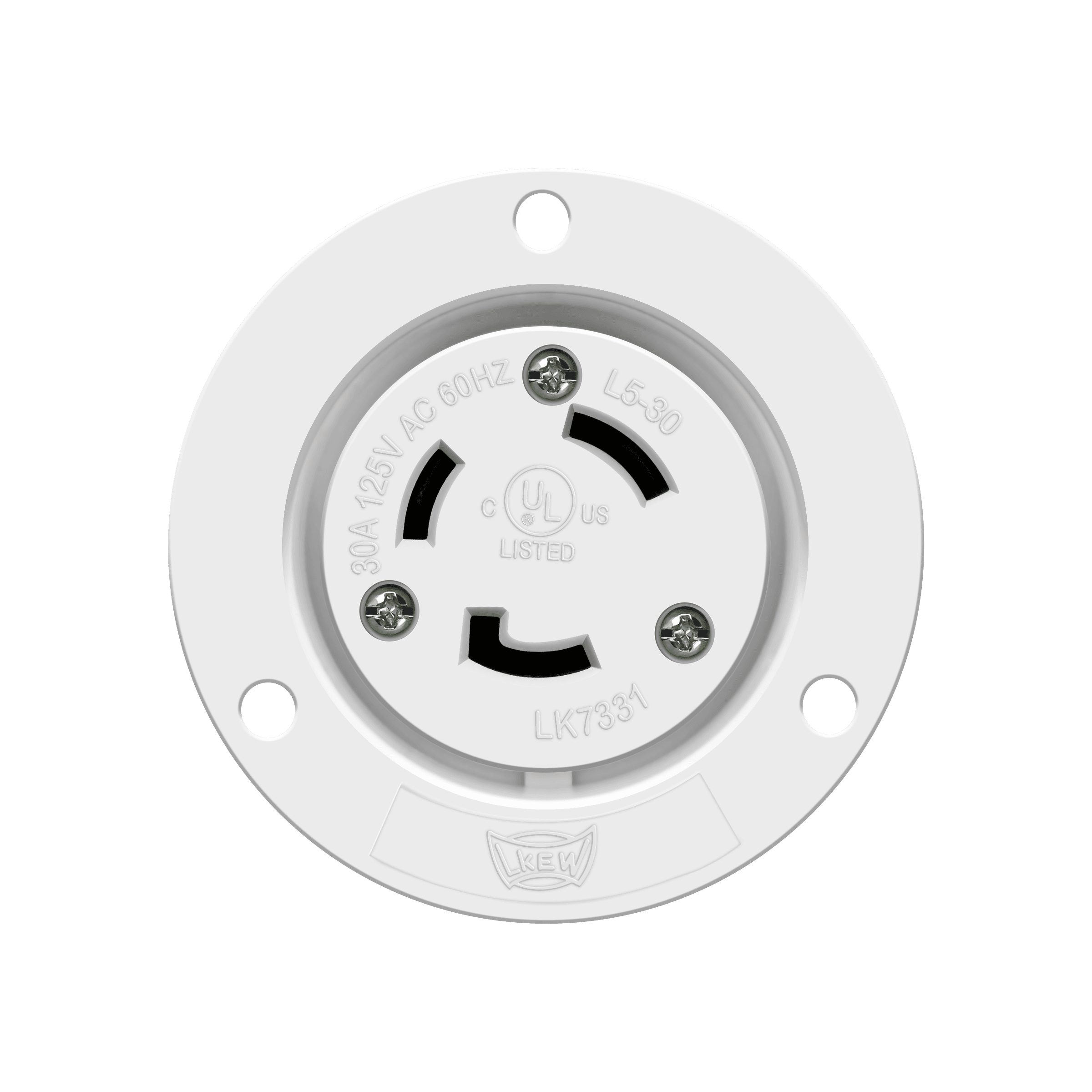 Locking Flanged Outlet, 30A, L5-30RFO - White