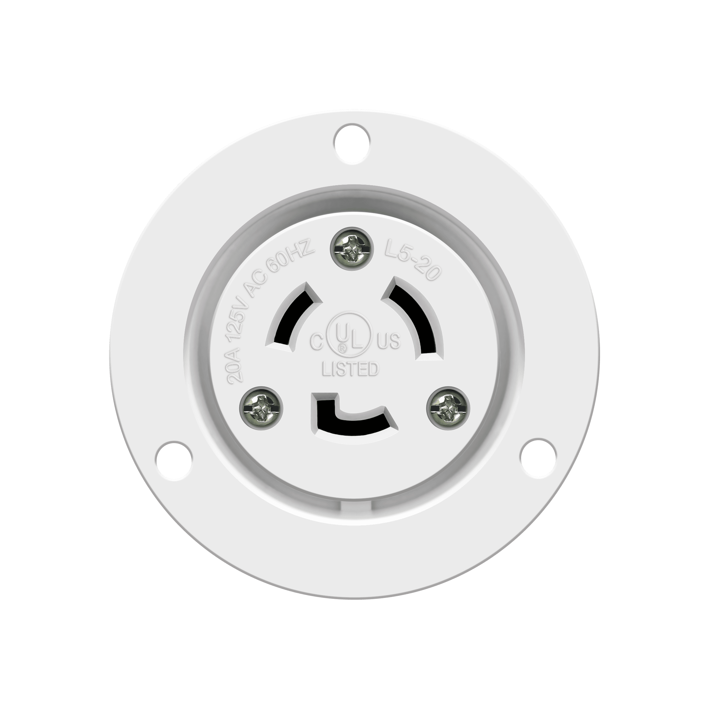 Locking Flanged Outlet, 20A, L5-20RFO - White