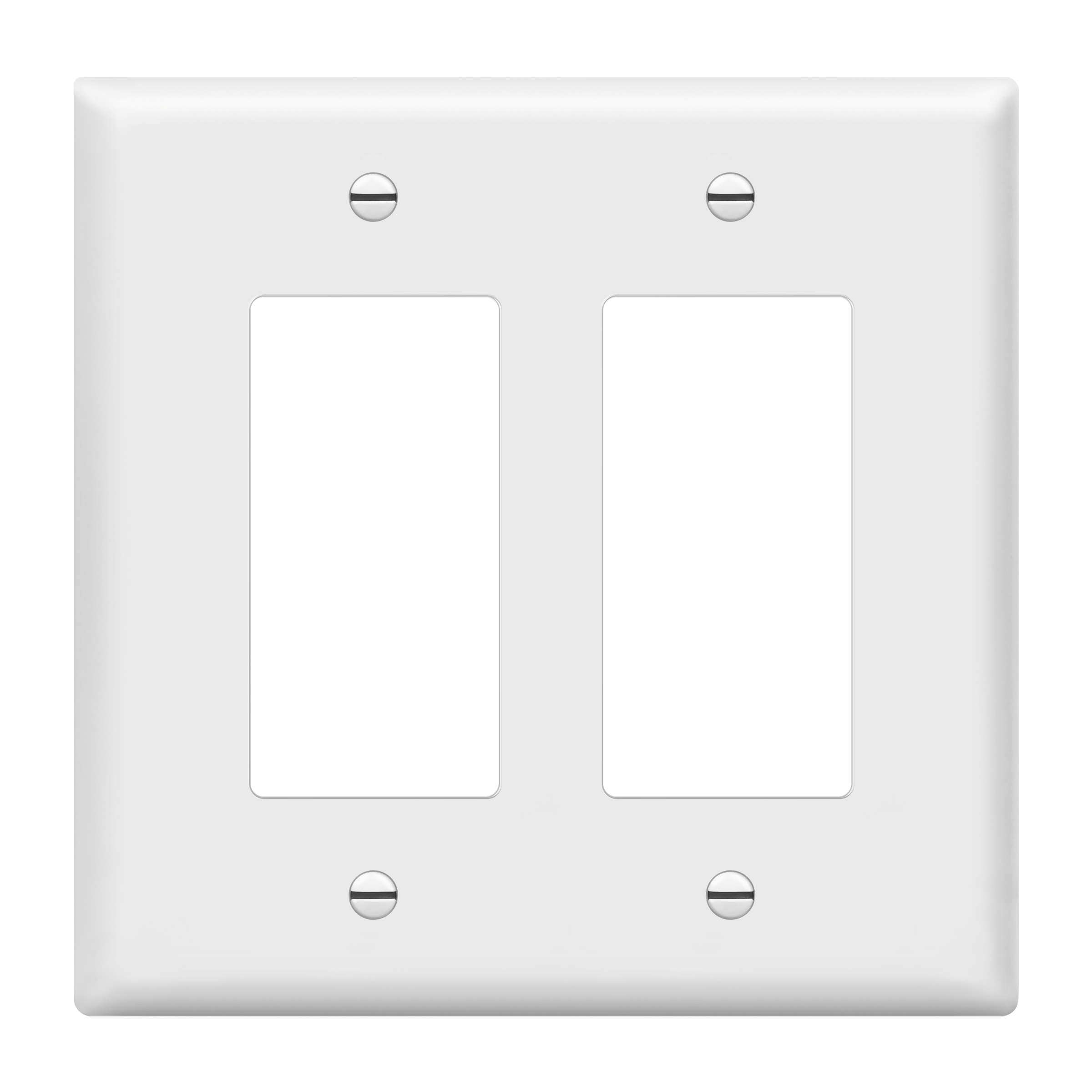 Matte Finish Decorator/GFCI Two-Gang Wall Plate, Mid-Size - White