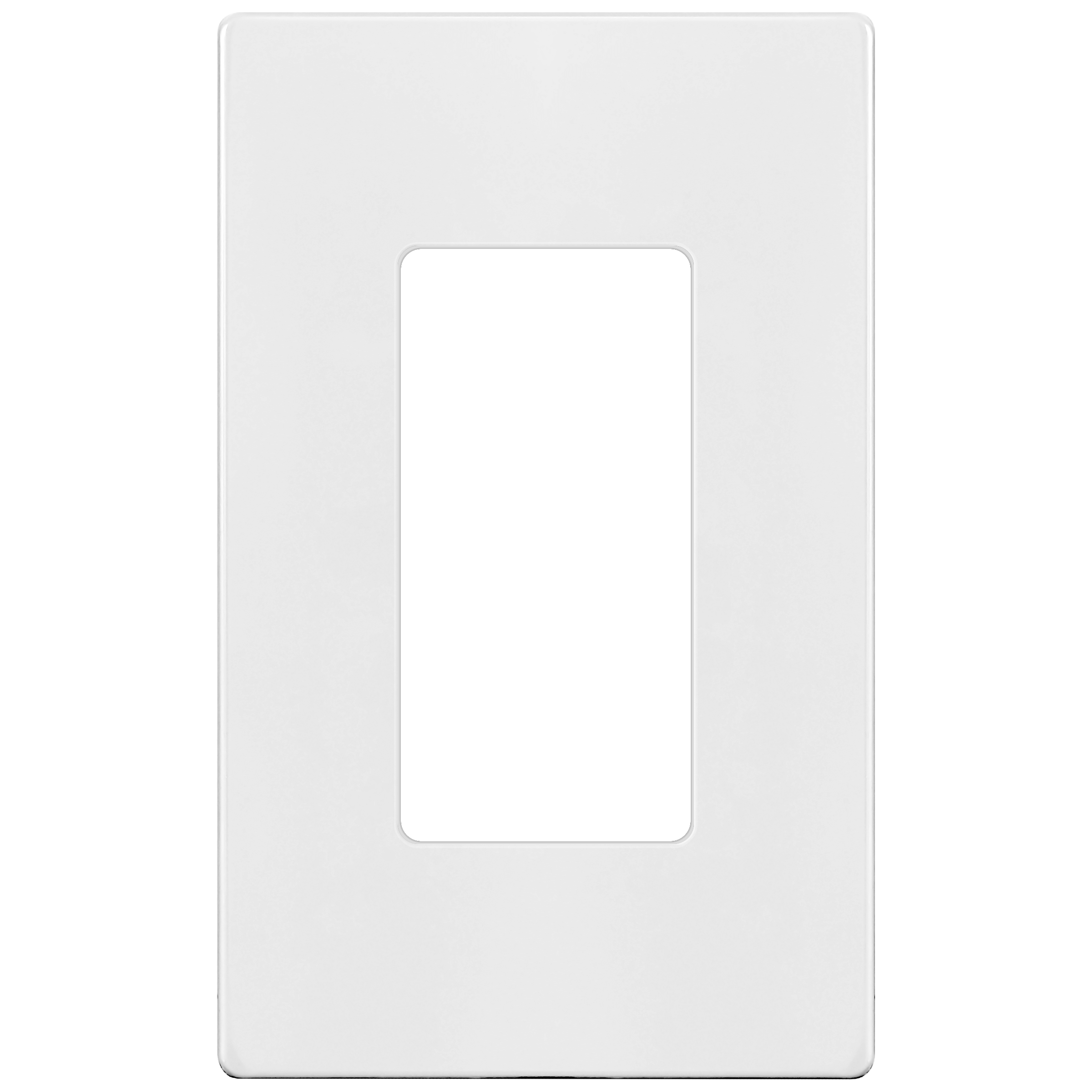 Matte Finish Screwless Decorator/GFCI One-Gang Wall Plate Mid-Size - White
