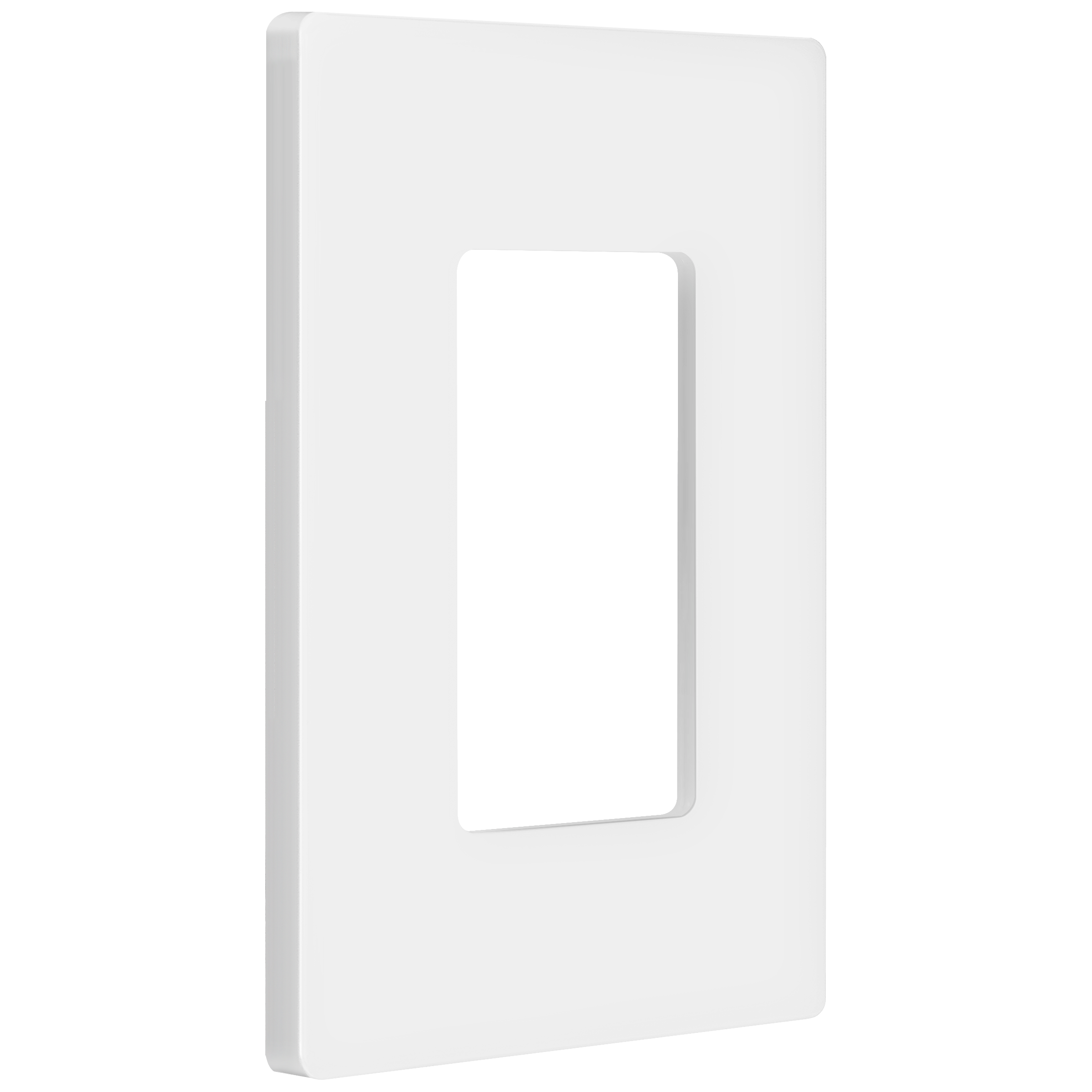 Matte Finish Screwless Decorator/GFCI One-Gang Wall Plate Mid-Size - White view 2
