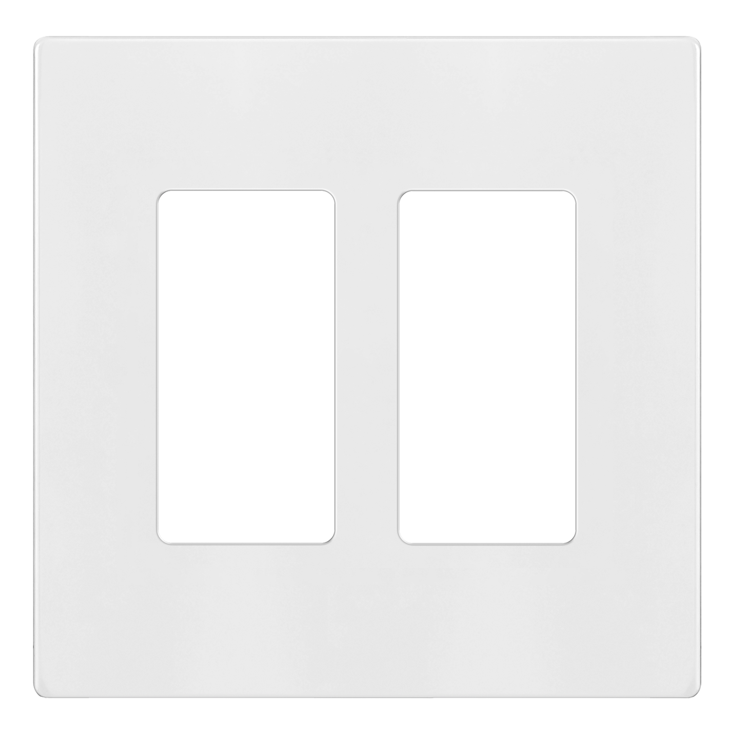 Matte Finish Screwless Decorator/GFCI Two-Gang Wall Plate Mid-Size - White