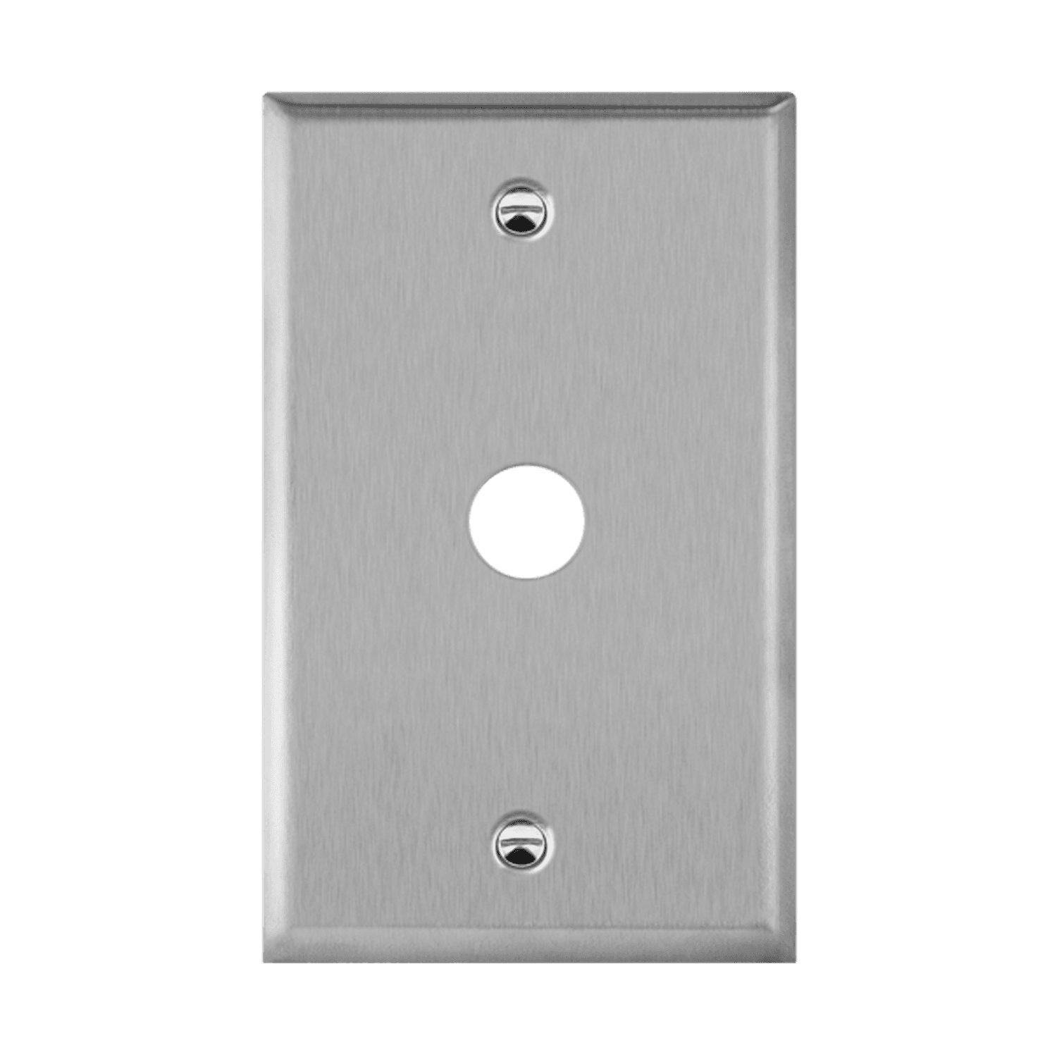 Phone/Cable One-Gang Metal Wall Plate - Silver