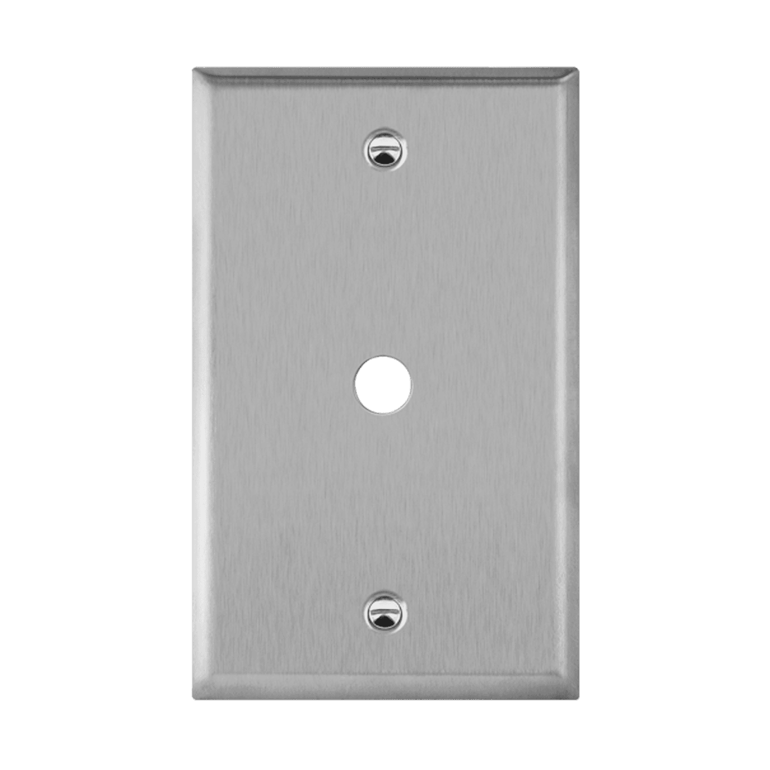 Phone/Cable One-Gang Metal Wall Plate - Silver