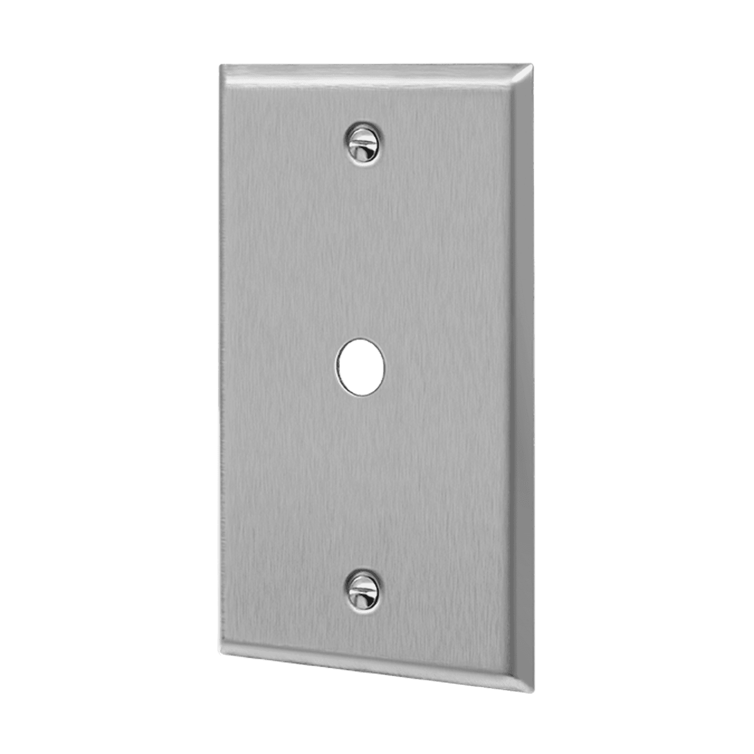 Phone/Cable One-Gang Metal Wall Plate - Silver view 2