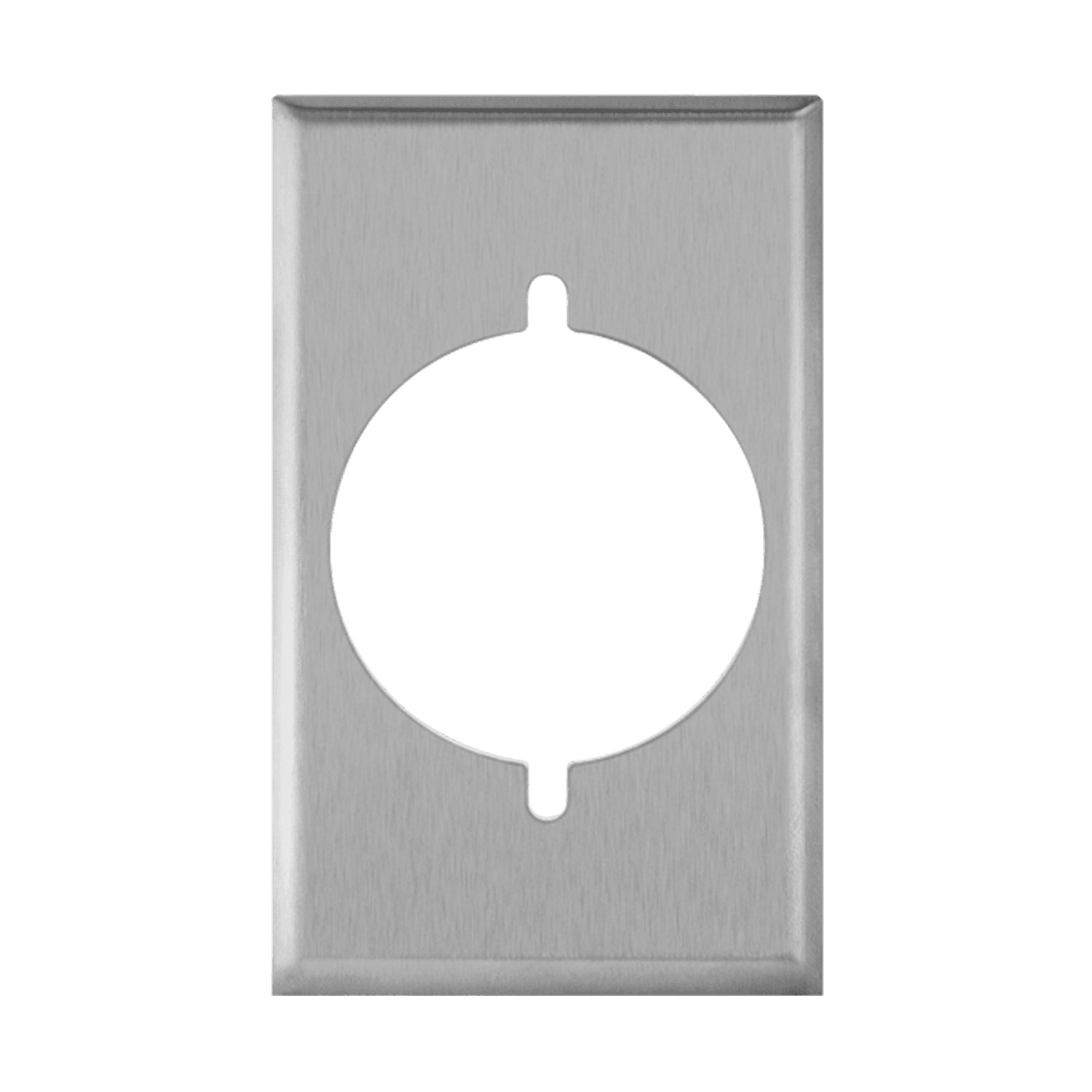 Power Outlet Receptacle One-Gang Metal Wall Plate - Silver