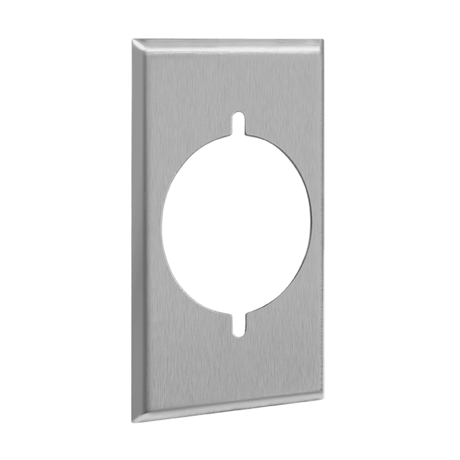 Power Outlet Receptacle One-Gang Metal Wall Plate - Silver view 2