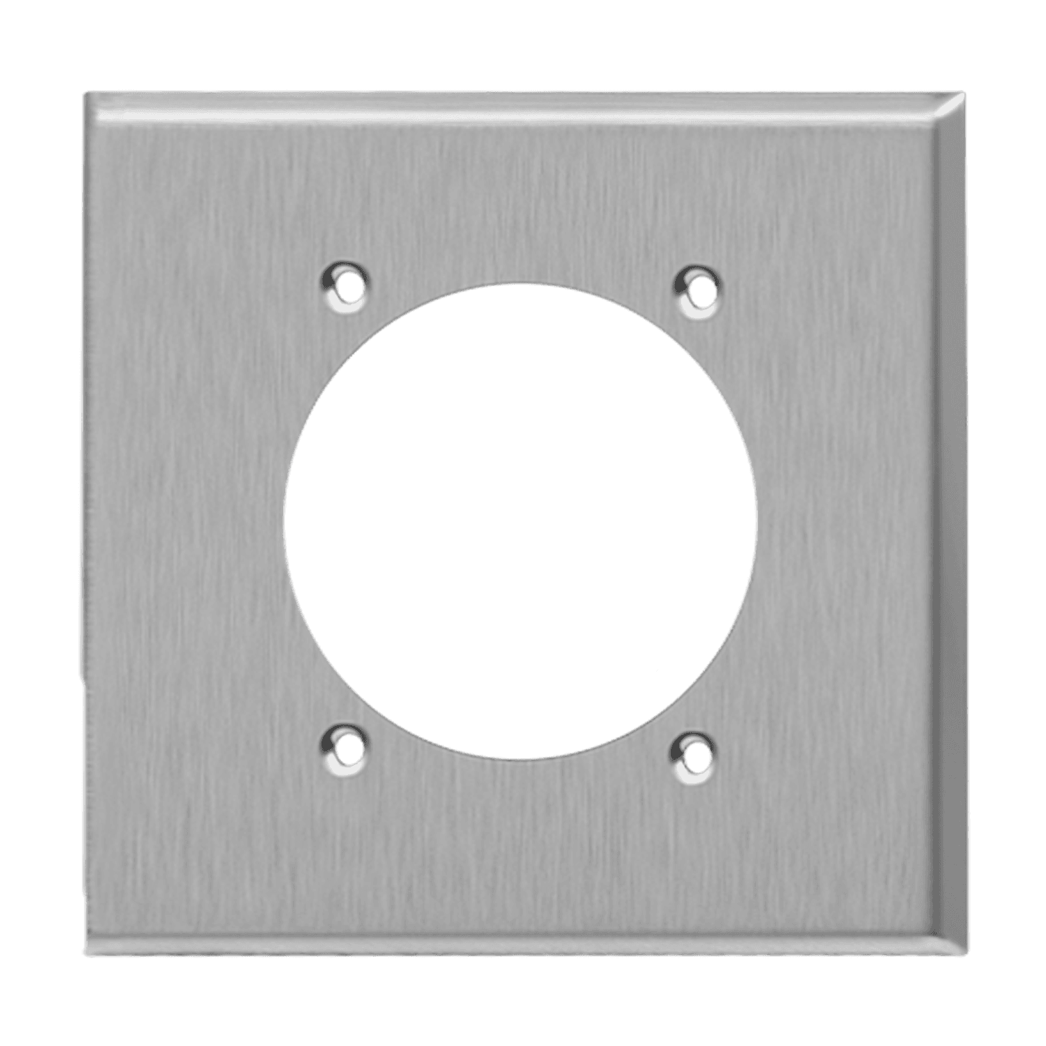 Power Outlet Receptacle Two-Gang Metal Wall Plate - Silver