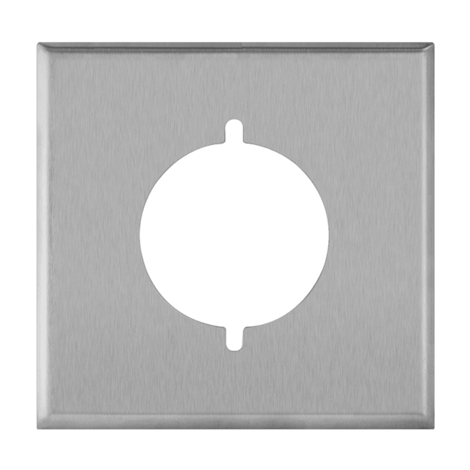 Power Outlet Receptacle Two-Gang Metal Wall Plate - Silver