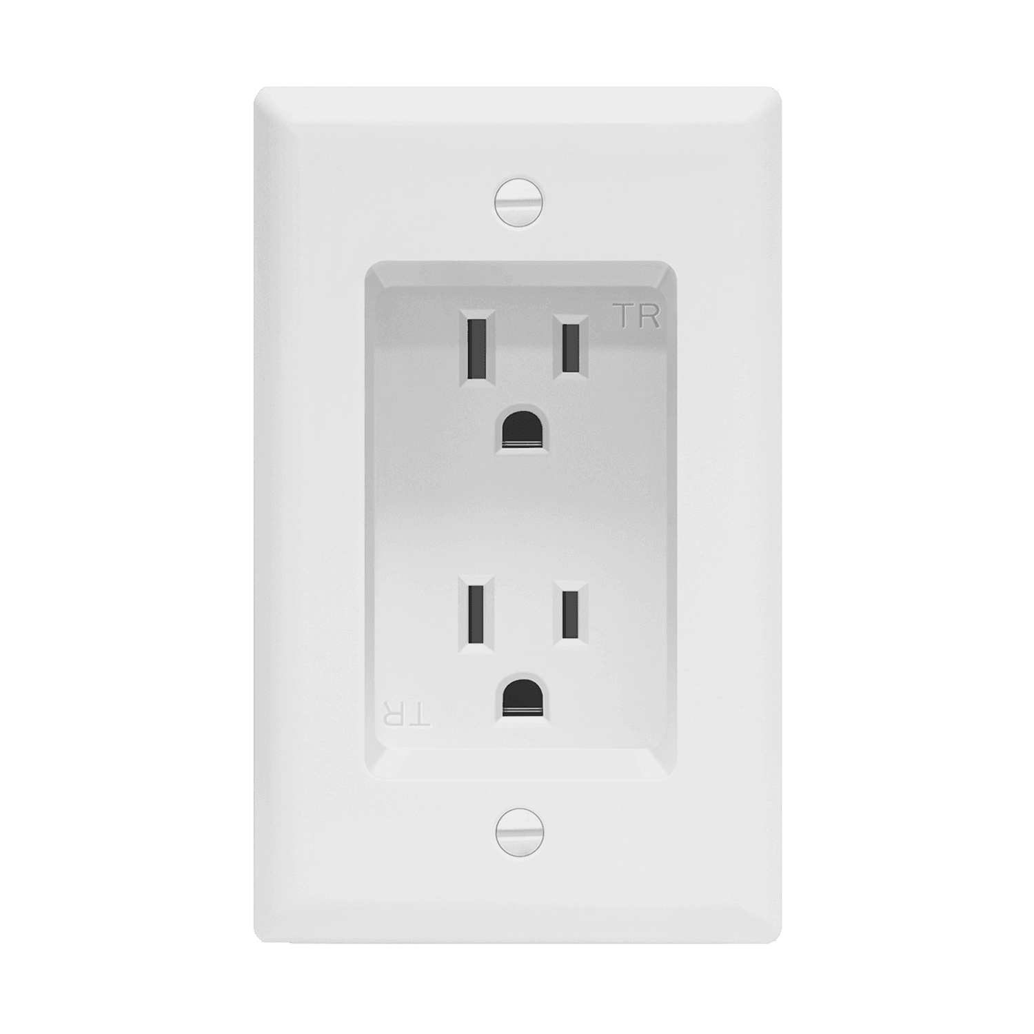 Residential Grade 15A Recessed Tamper-Resistant Duplex Receptacle - White