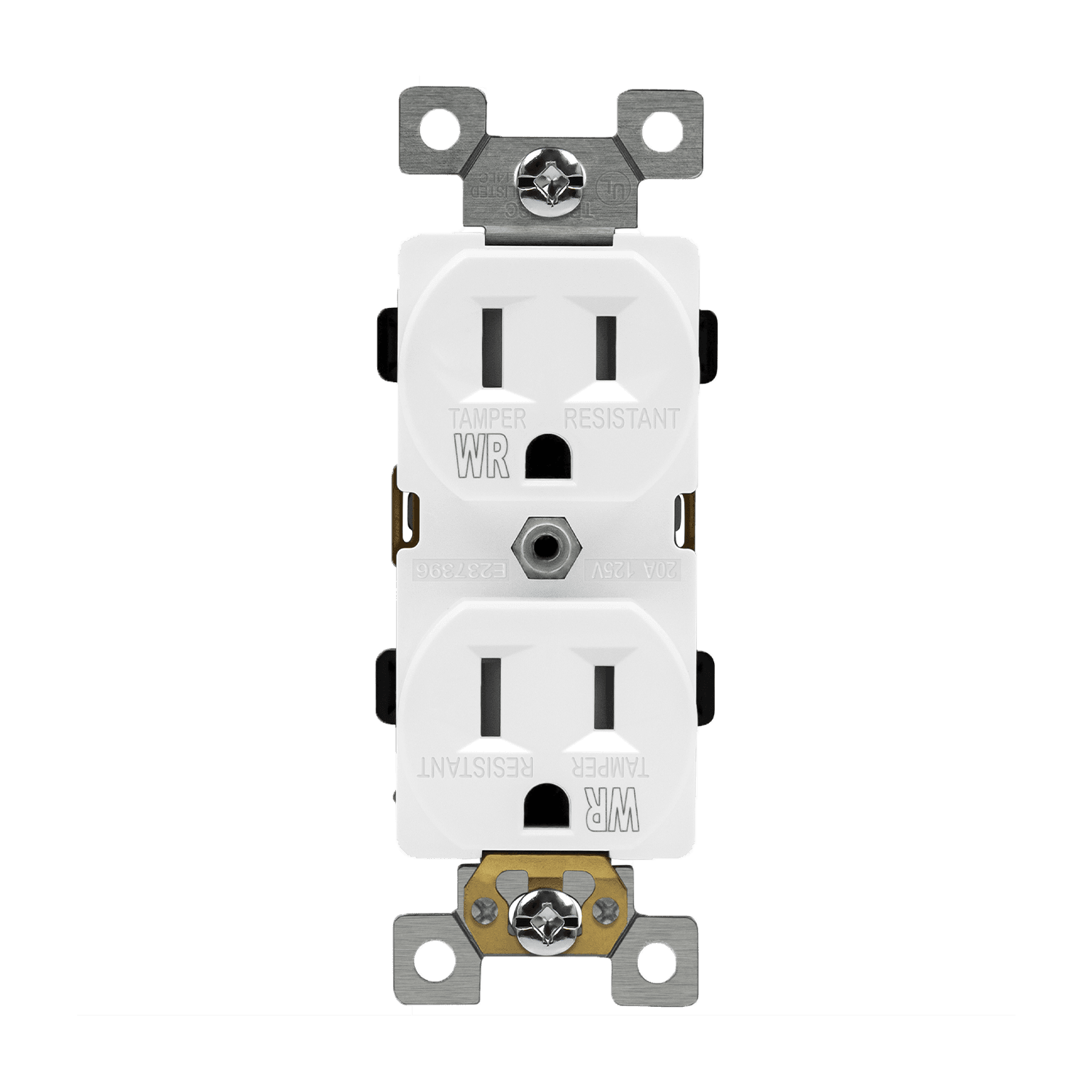 Residential Grade 15A Tamper and Weather Resistant Duplex Receptacle, 5-15R - White