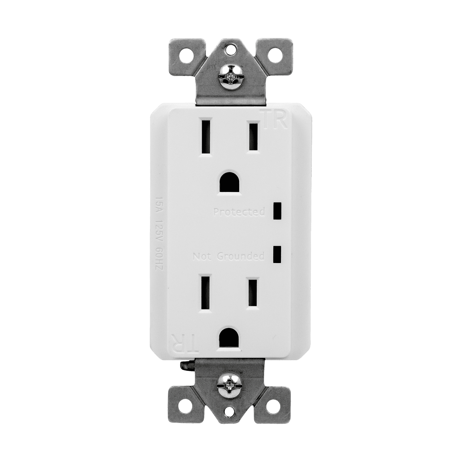 Residential Grade 15A Tamper-Resistant Duplex Receptacle with Surge Suppressor - White