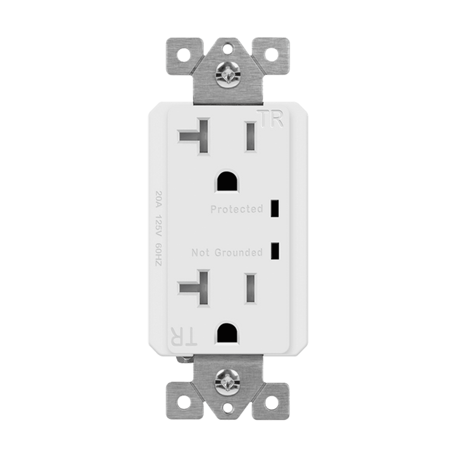 Residential Grade 20A Tamper-Resistant Duplex Receptacle with Surge Suppressor - White