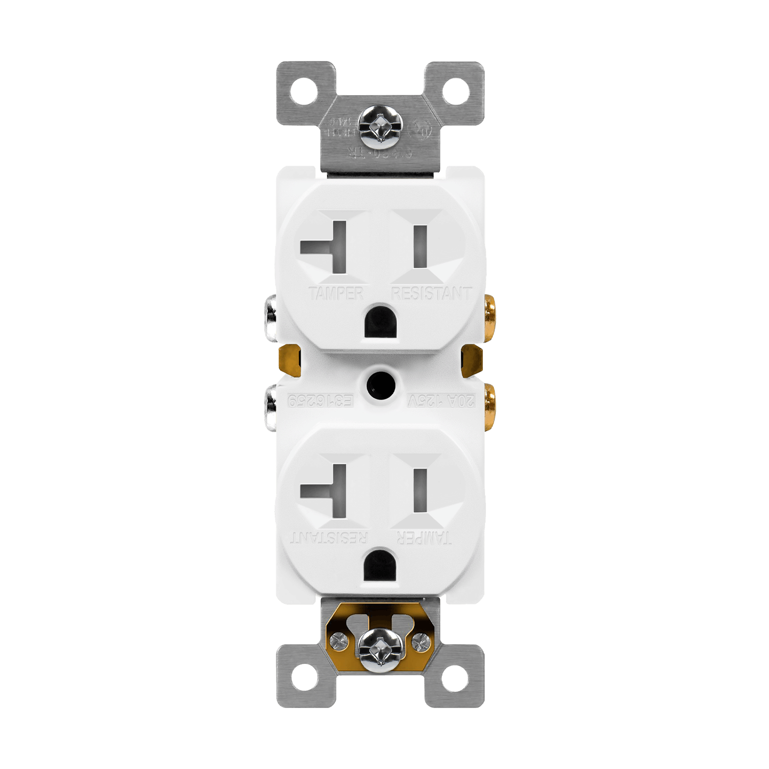 Residential Grade 20A Tamper-Resistant Duplex Receptacle - White