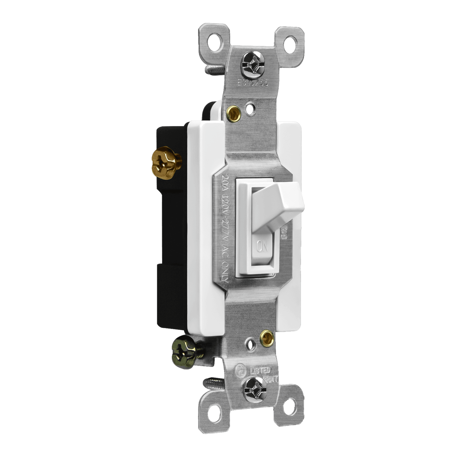 Commercial Grade 20A Toggle Switch, Single Pole - White view 2