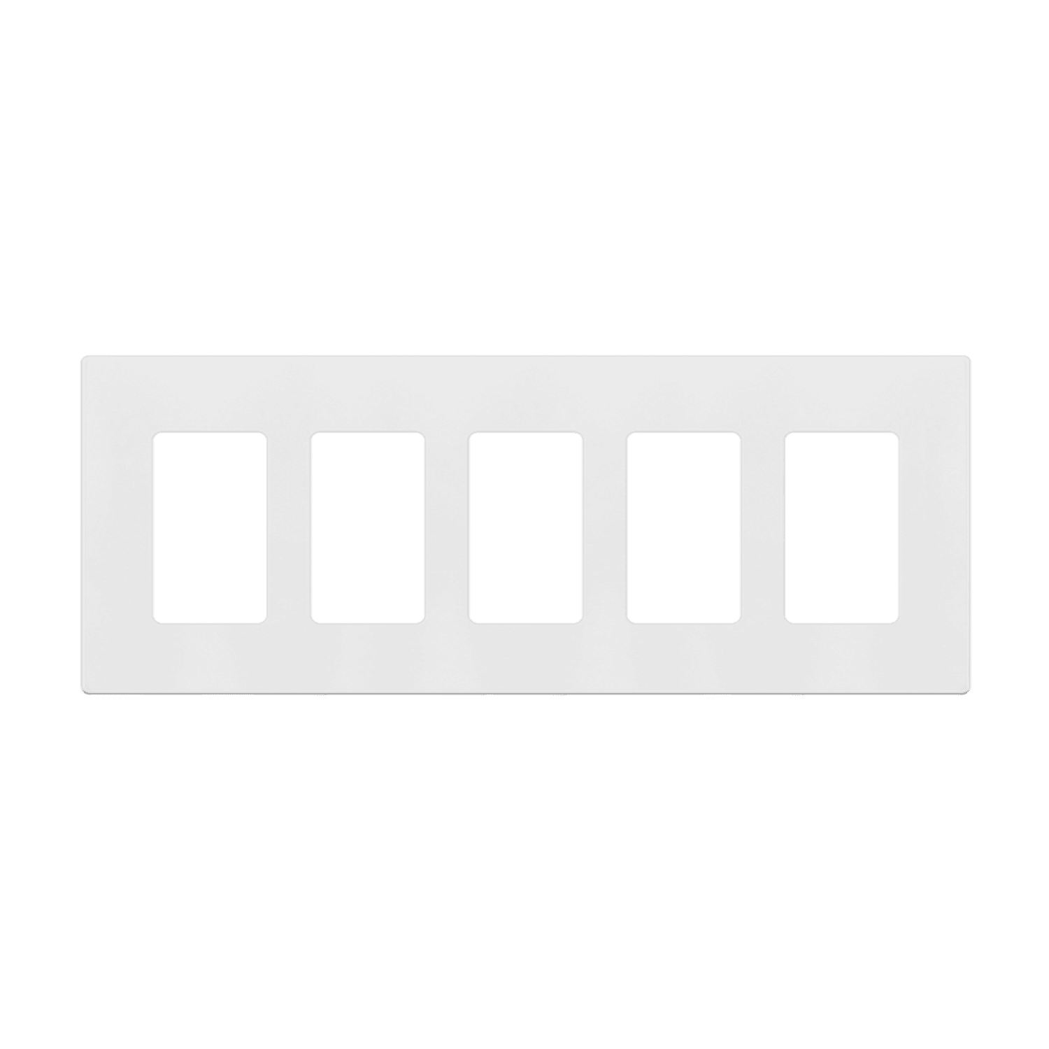 Screwless Decorator/GFCI Five-Gang Wall Plate - White