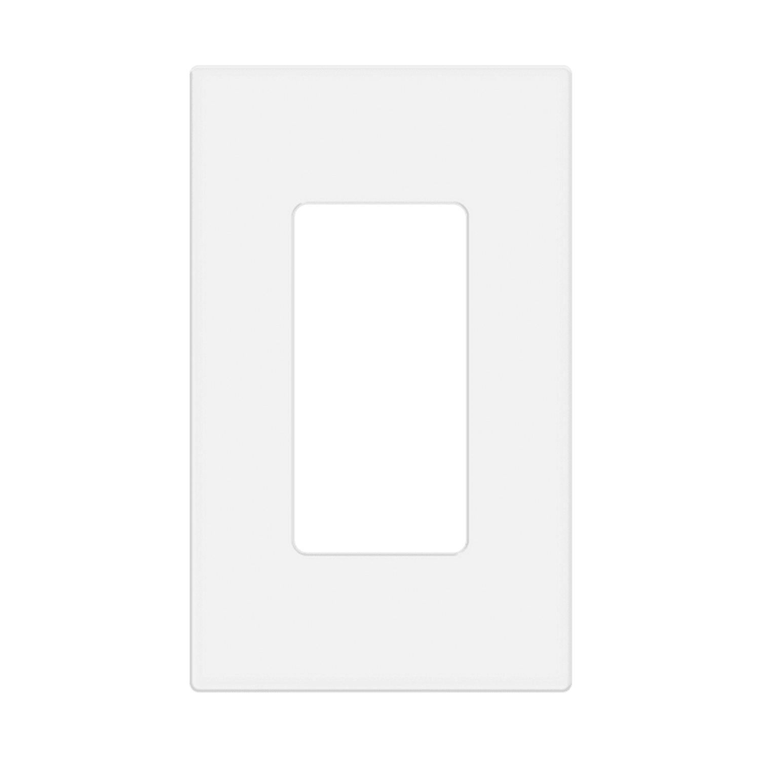 Screwless Decorator/GFCI One-Gang Wall Plate Mid-Size - White