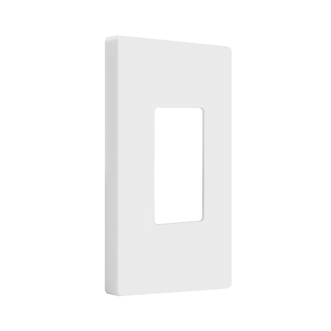 Screwless Decorator/GFCI One-Gang Wall Plate Mid-Size - White view 2