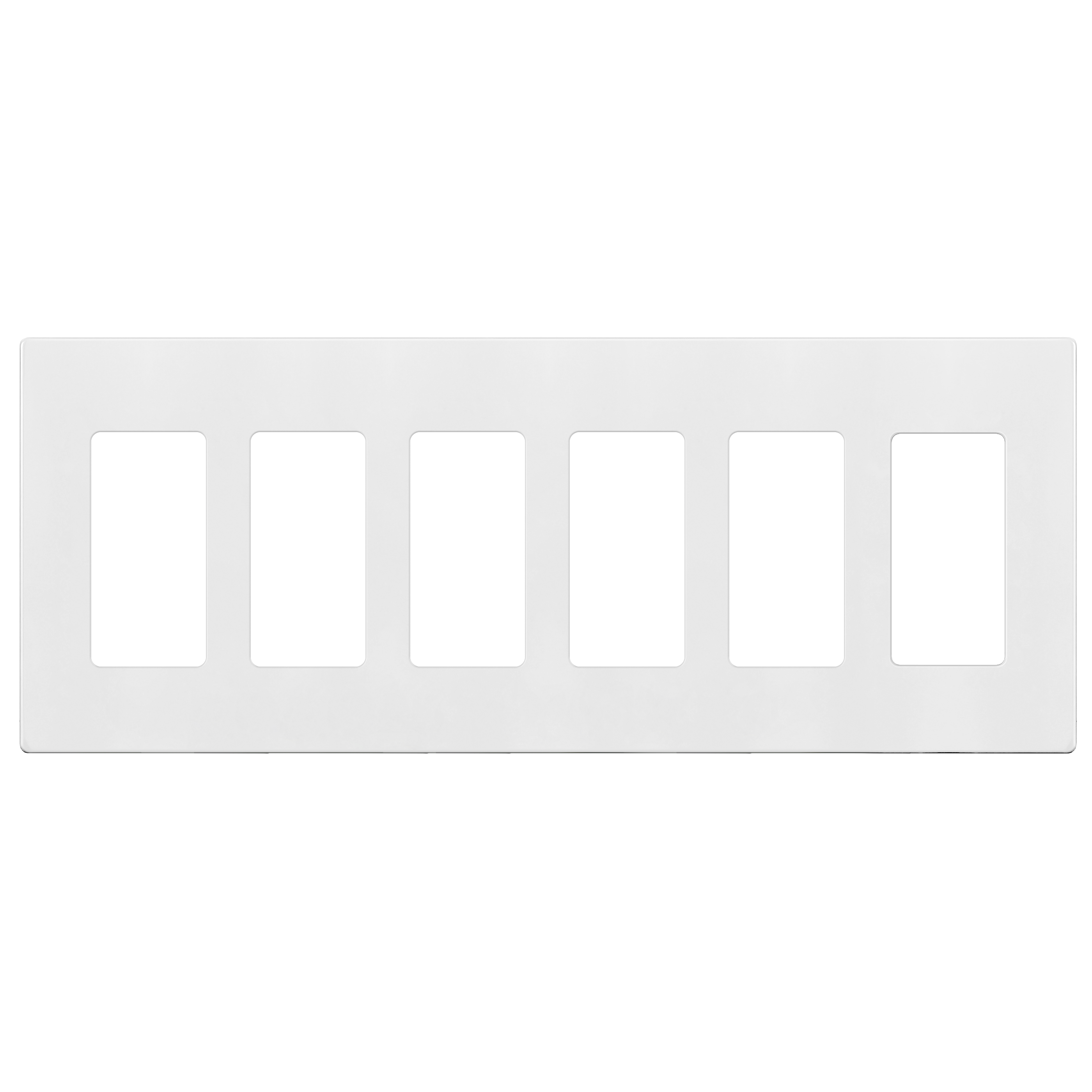 Screwless Decorator/GFCI Six-Gang Wall Plate - White