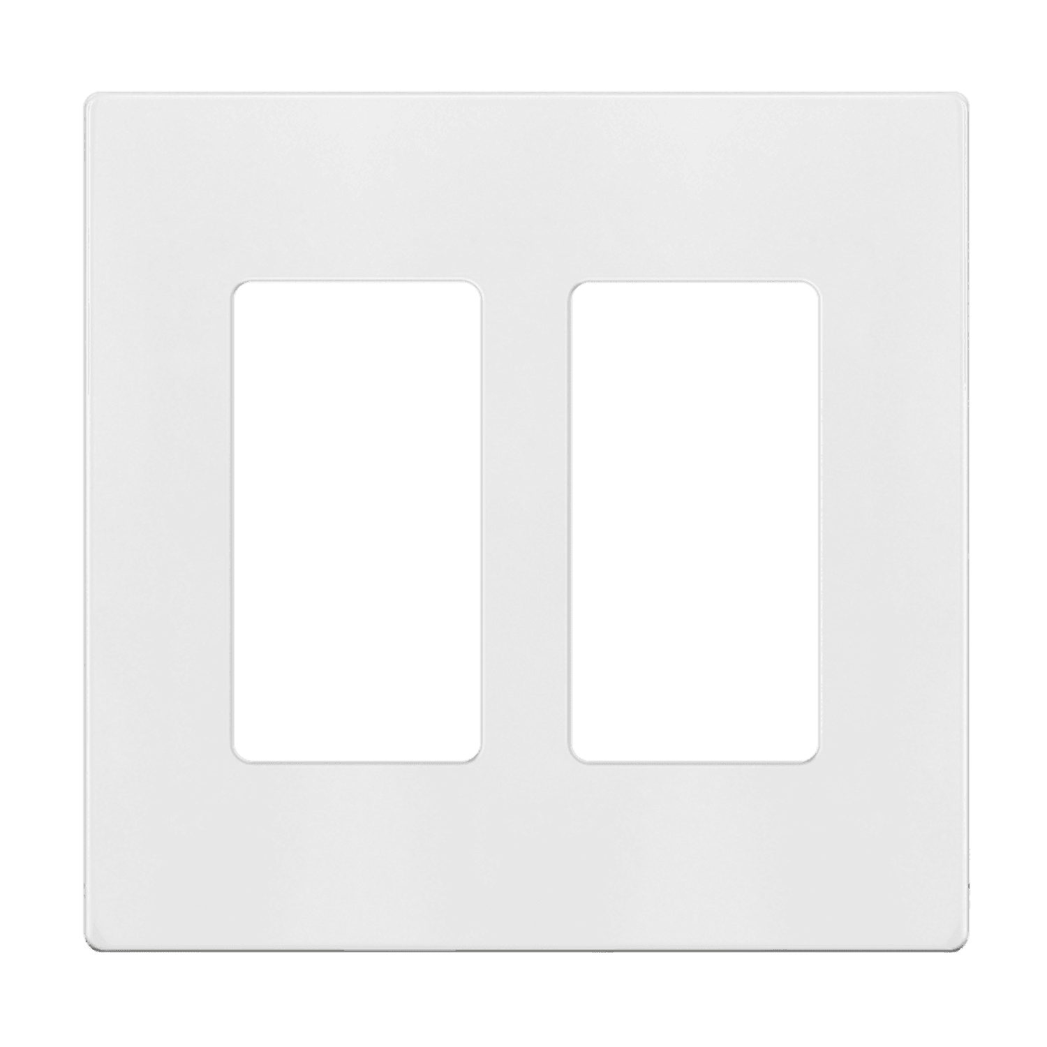 Screwless Decorator/GFCI Two-Gang Wall Plate Mid-Size - White