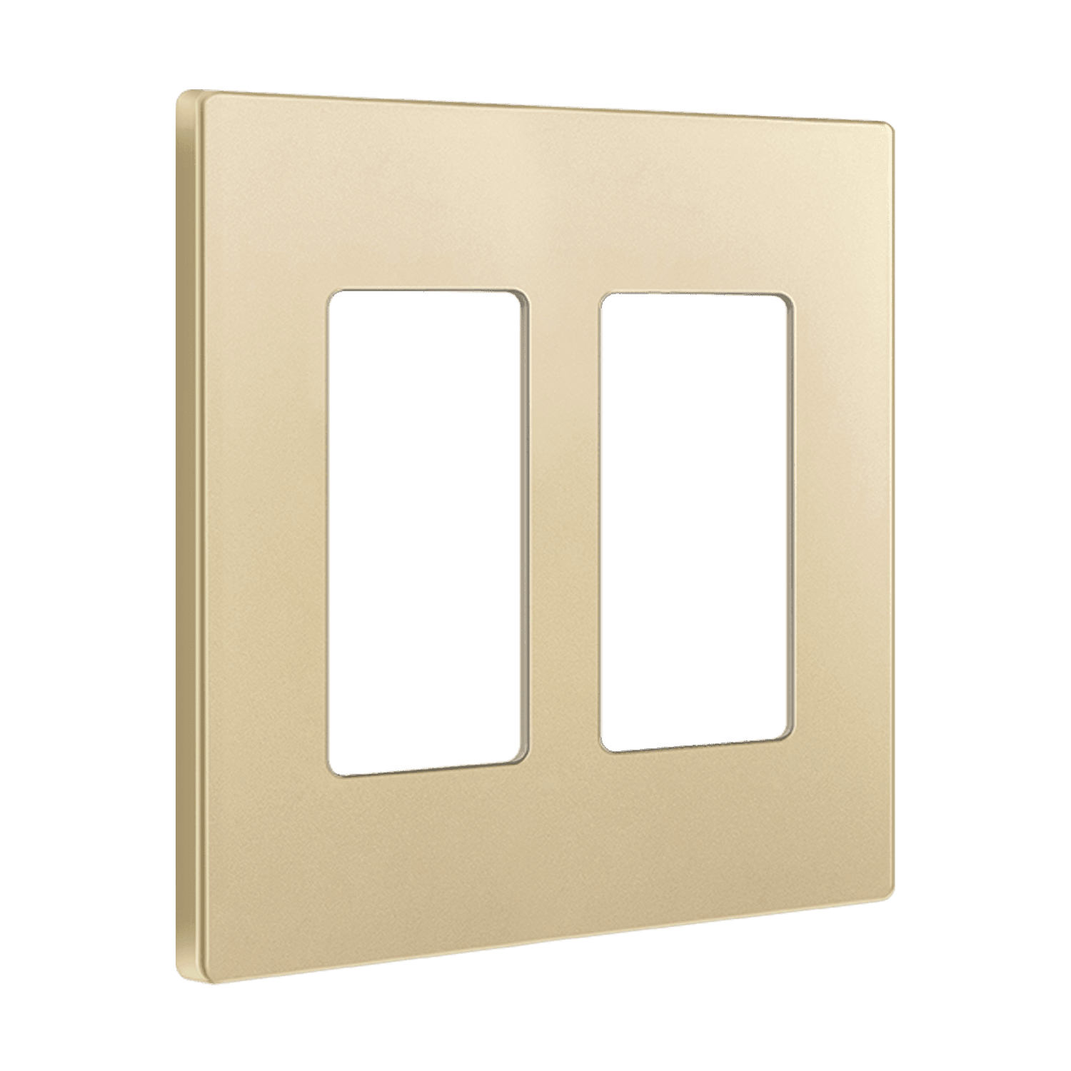 Screwless Decorator/GFCI Two-Gang Wall Plate - Gold view 2