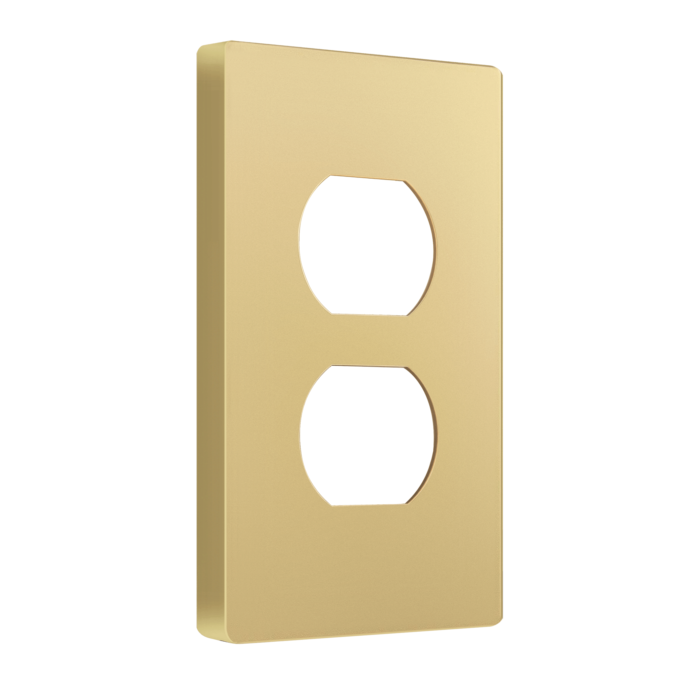 Screwless Duplex Receptacle One-Gang Wall Plate - Gold view 2