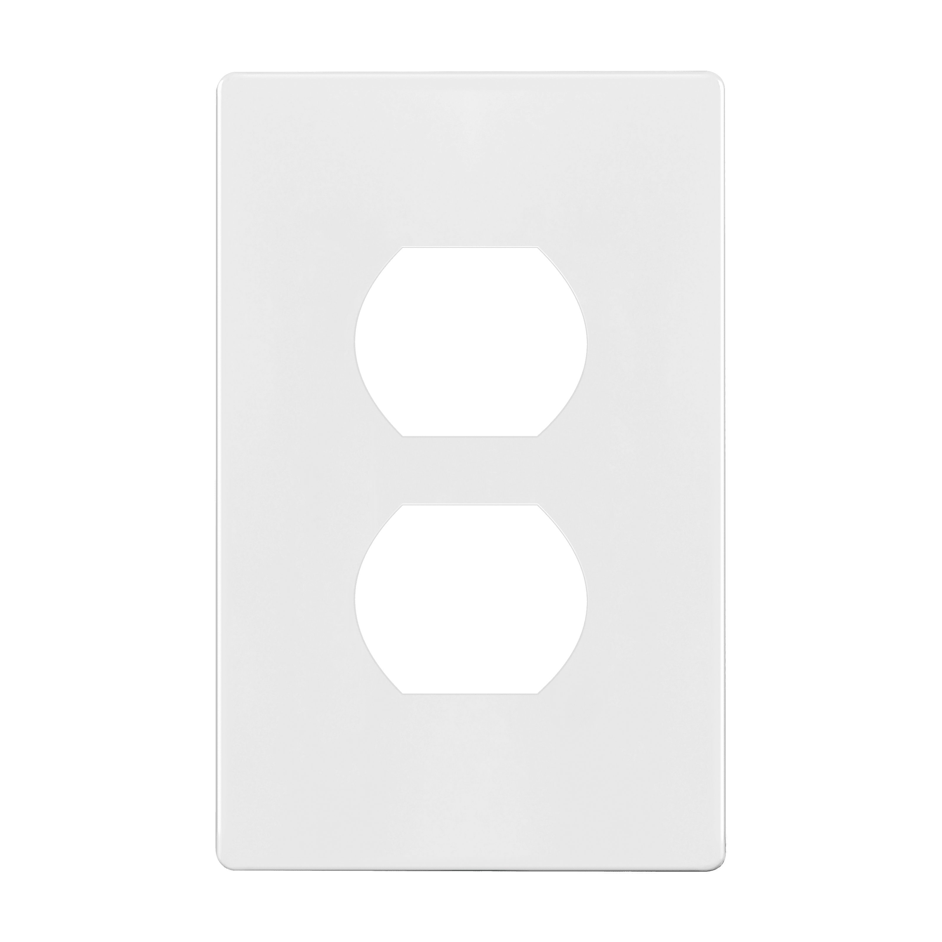 Screwless Duplex Receptacle One-Gang Wall Plate - White