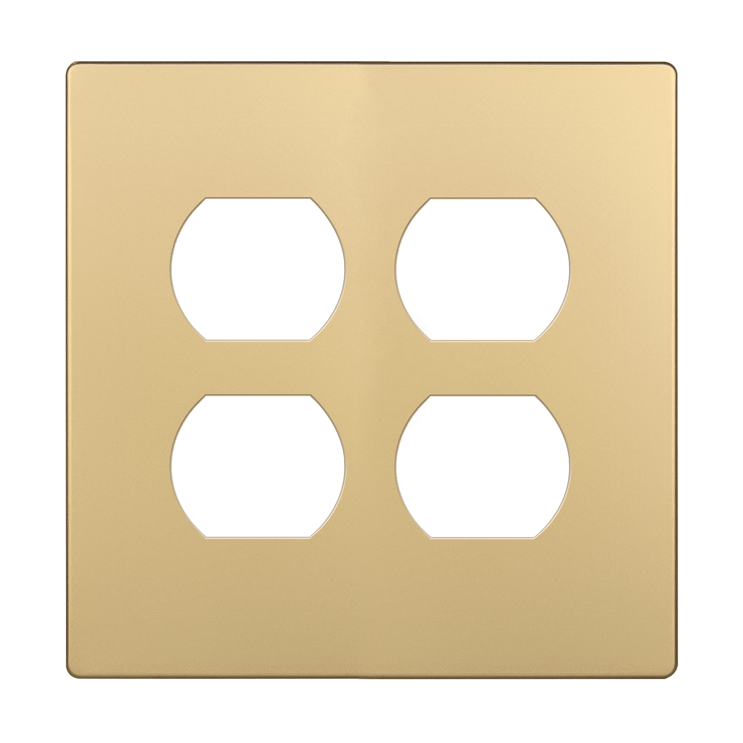 Screwless Duplex Receptacle Two-Gang Wall Plate - Gold