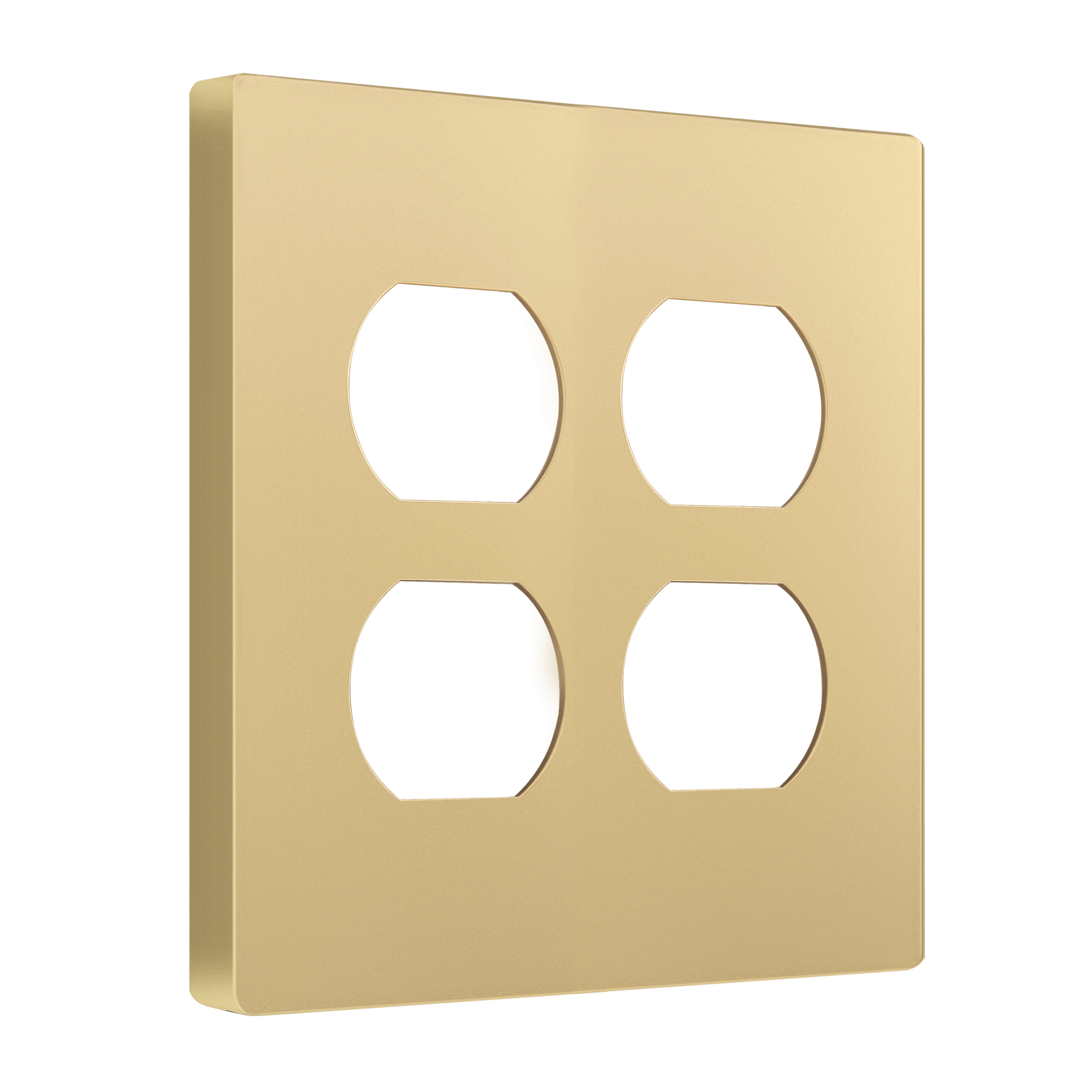 Screwless Duplex Receptacle Two-Gang Wall Plate - Gold view 2