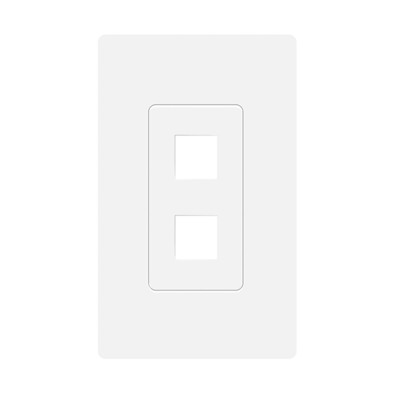 Screwless Keystone Wall Plate, 2 Port - White