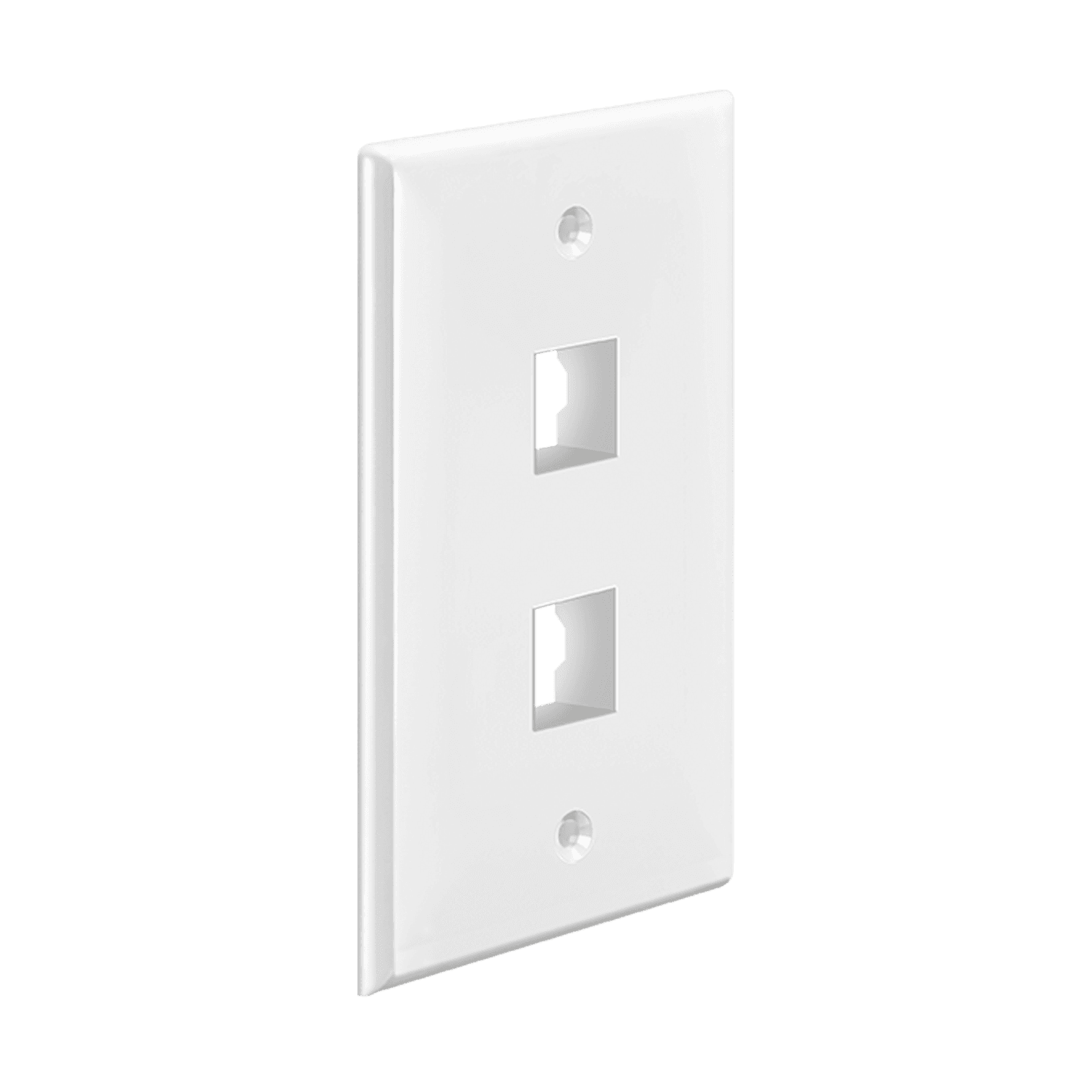 Screwless Keystone Wall Plate, 2 Port - White view 2