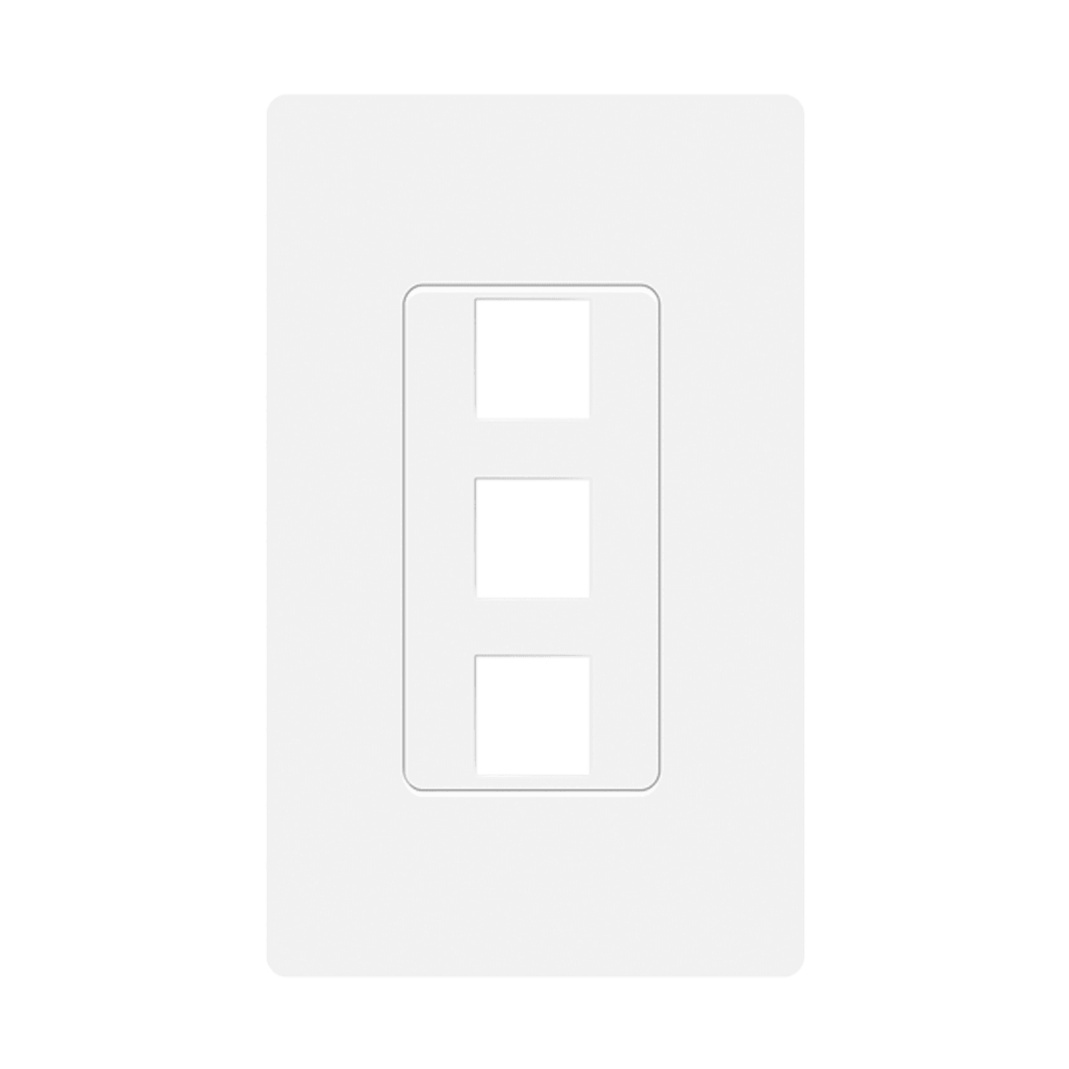 Screwless Keystone Wall Plate, 3 Port - White