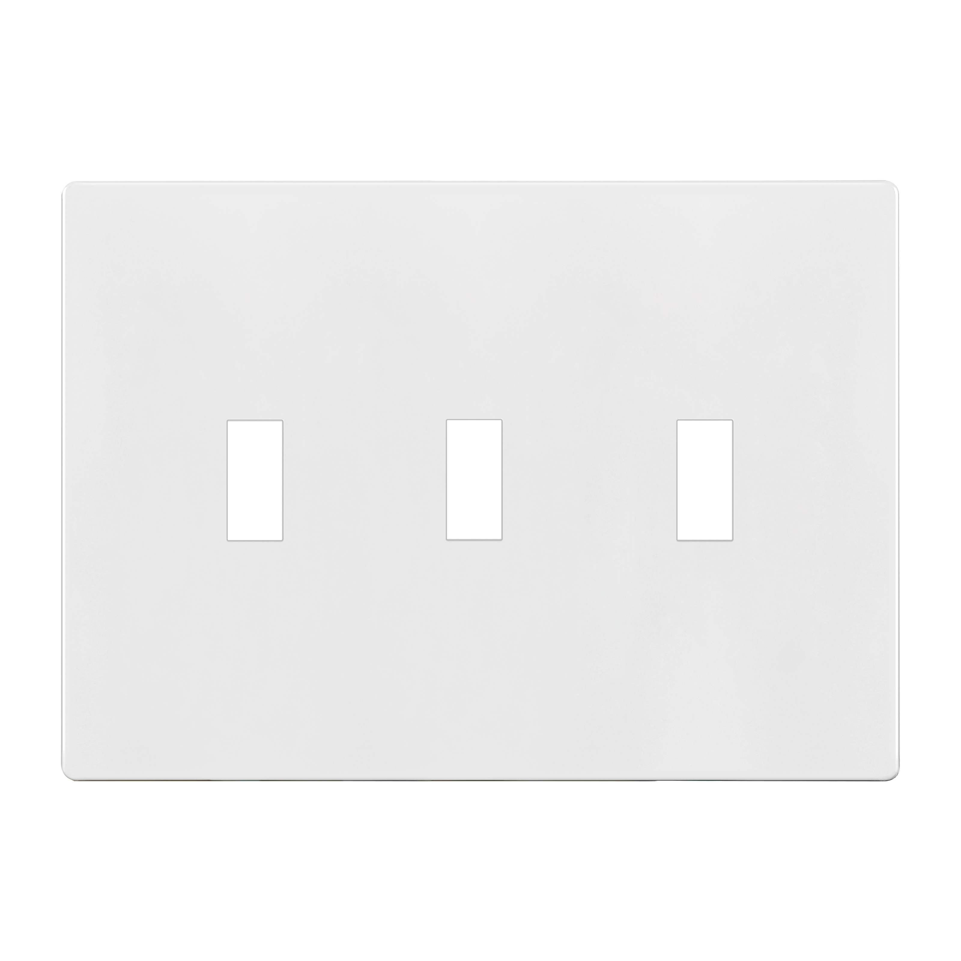 Screwless Toggle 3-Gang Wall Plate - White