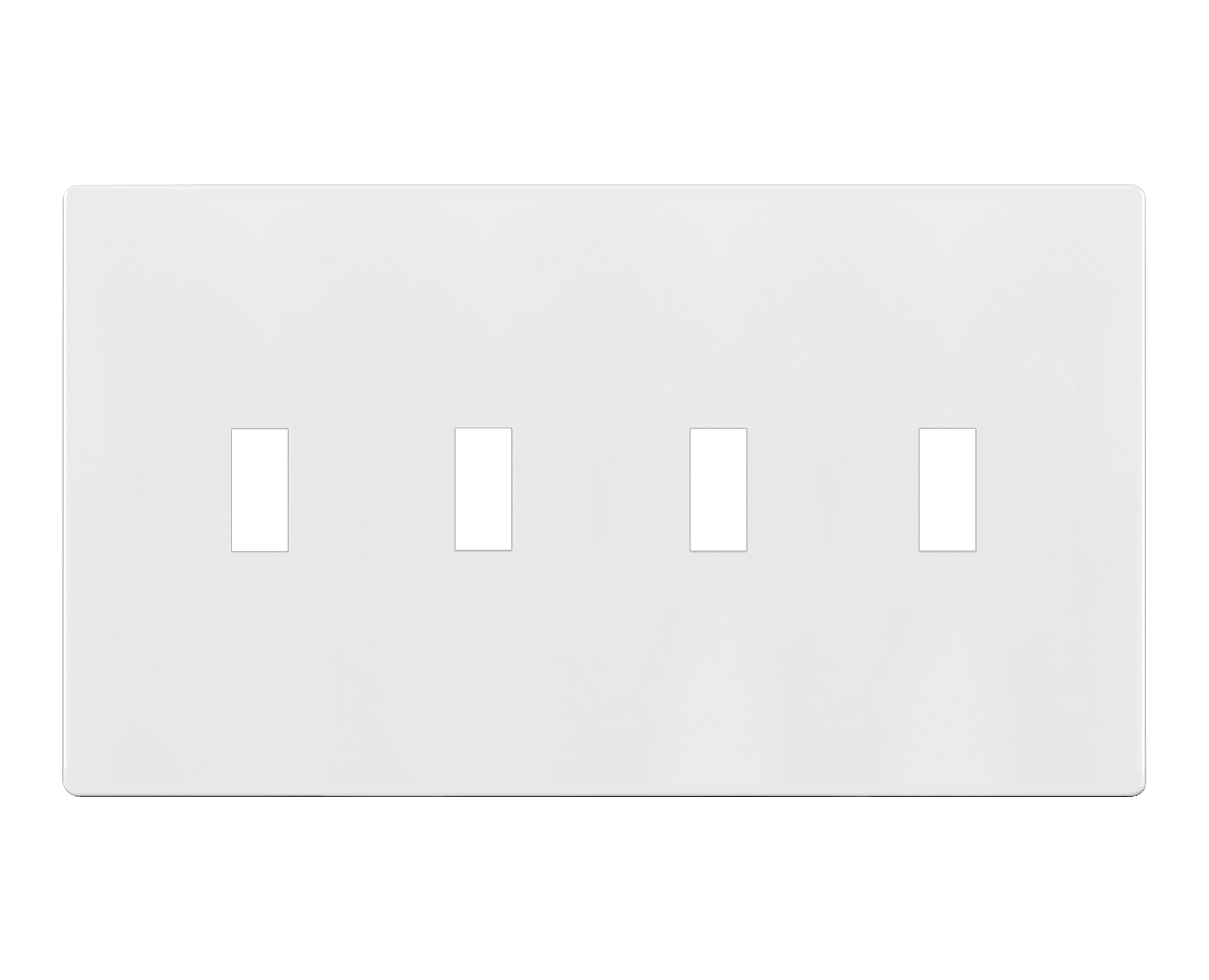Screwless Toggle 4-Gang Wall Plate - White