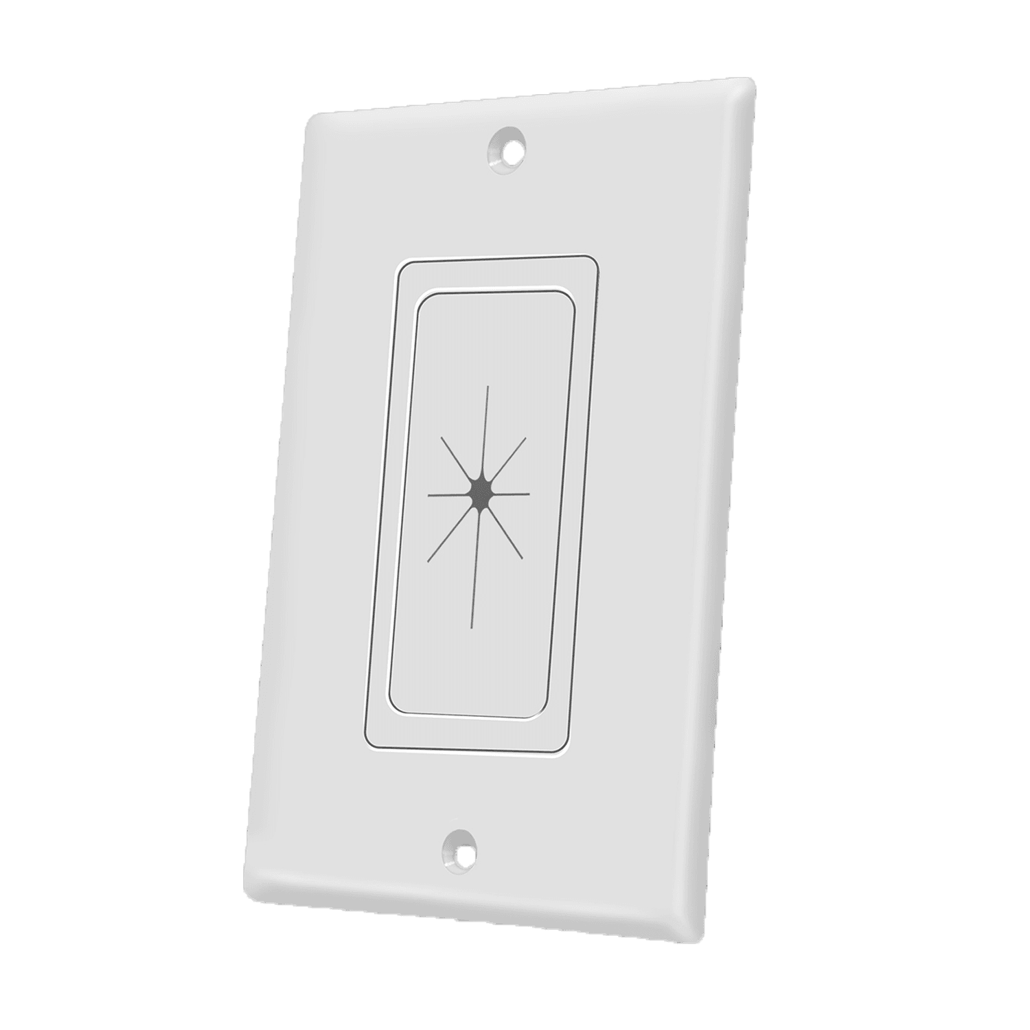 Single-Gang Multimedia Rubber Pass-Through Decorative Adapter - White view 2
