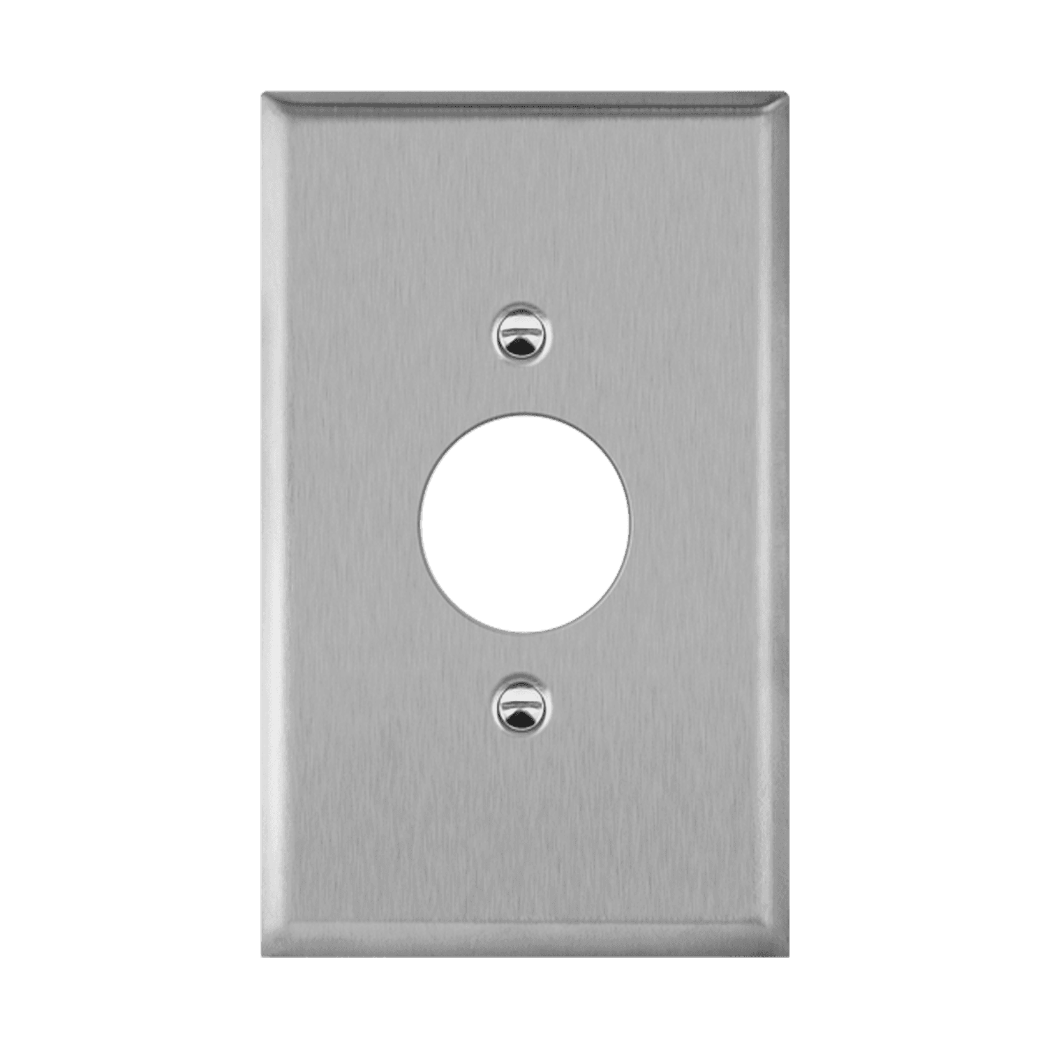 Single Receptacle One-Gang Metal Wall Plate, Oversize - Silver
