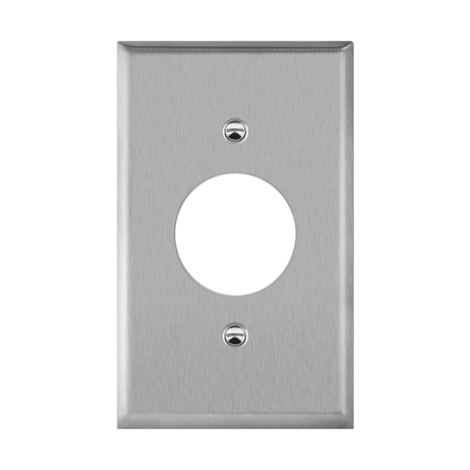 Single Receptacle One-Gang Metal Wall Plate - Silver