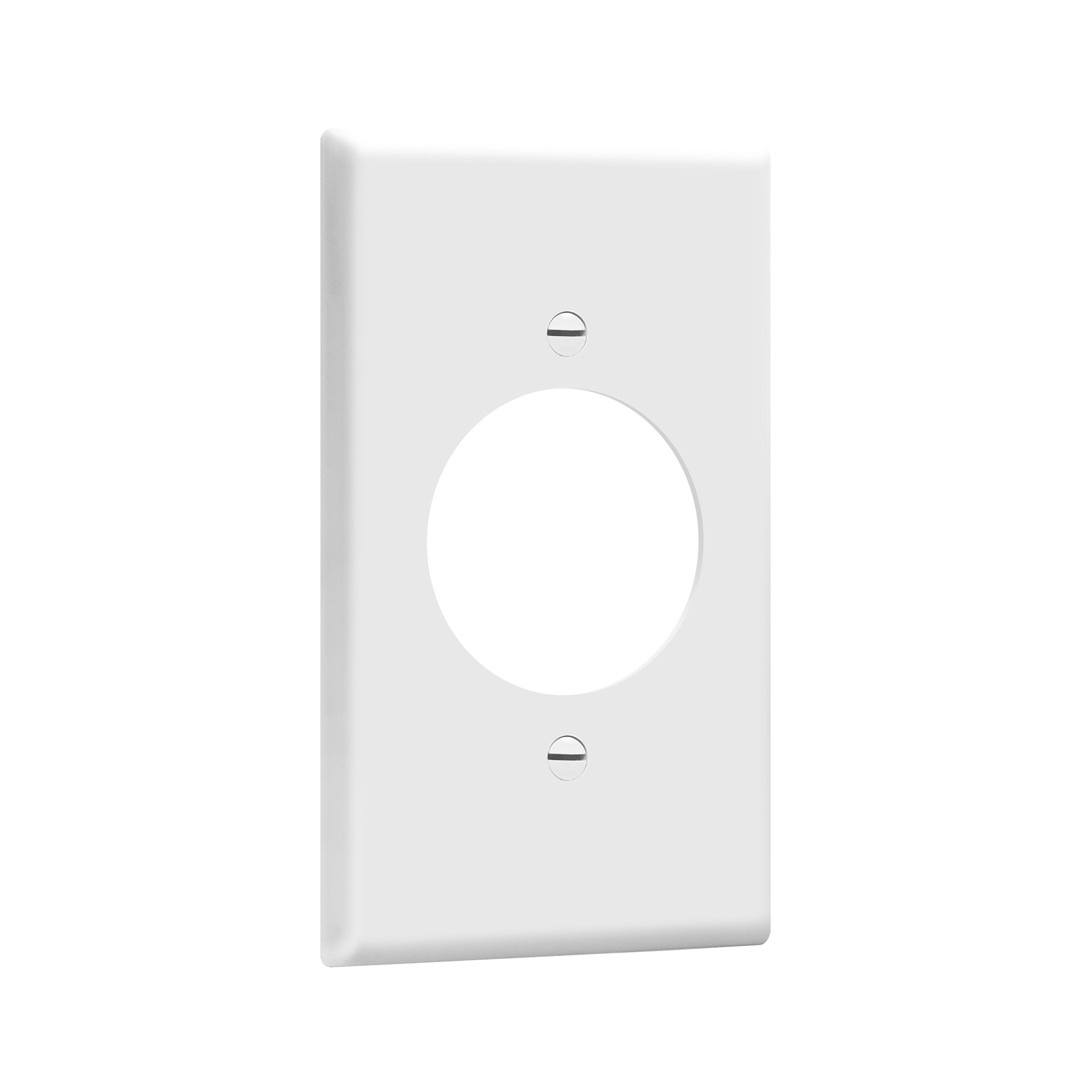 Single Locking Receptacle One-Gang Wall Plate - White view 2