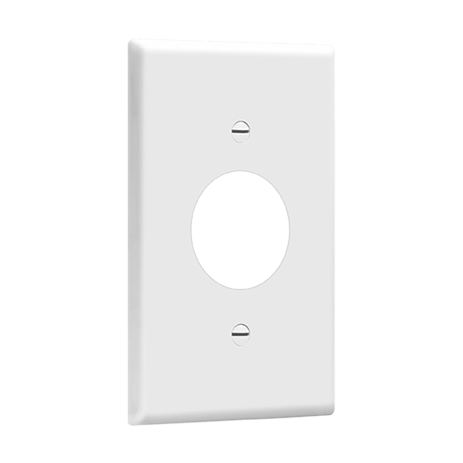 Single Receptacle One-Gang Wall Plate - White view 2