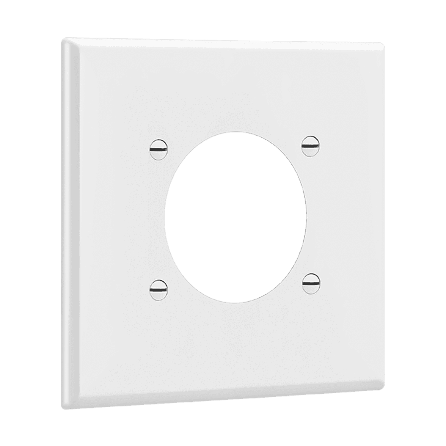 Single Receptacle Power Outlet Wall Plate - White view 2