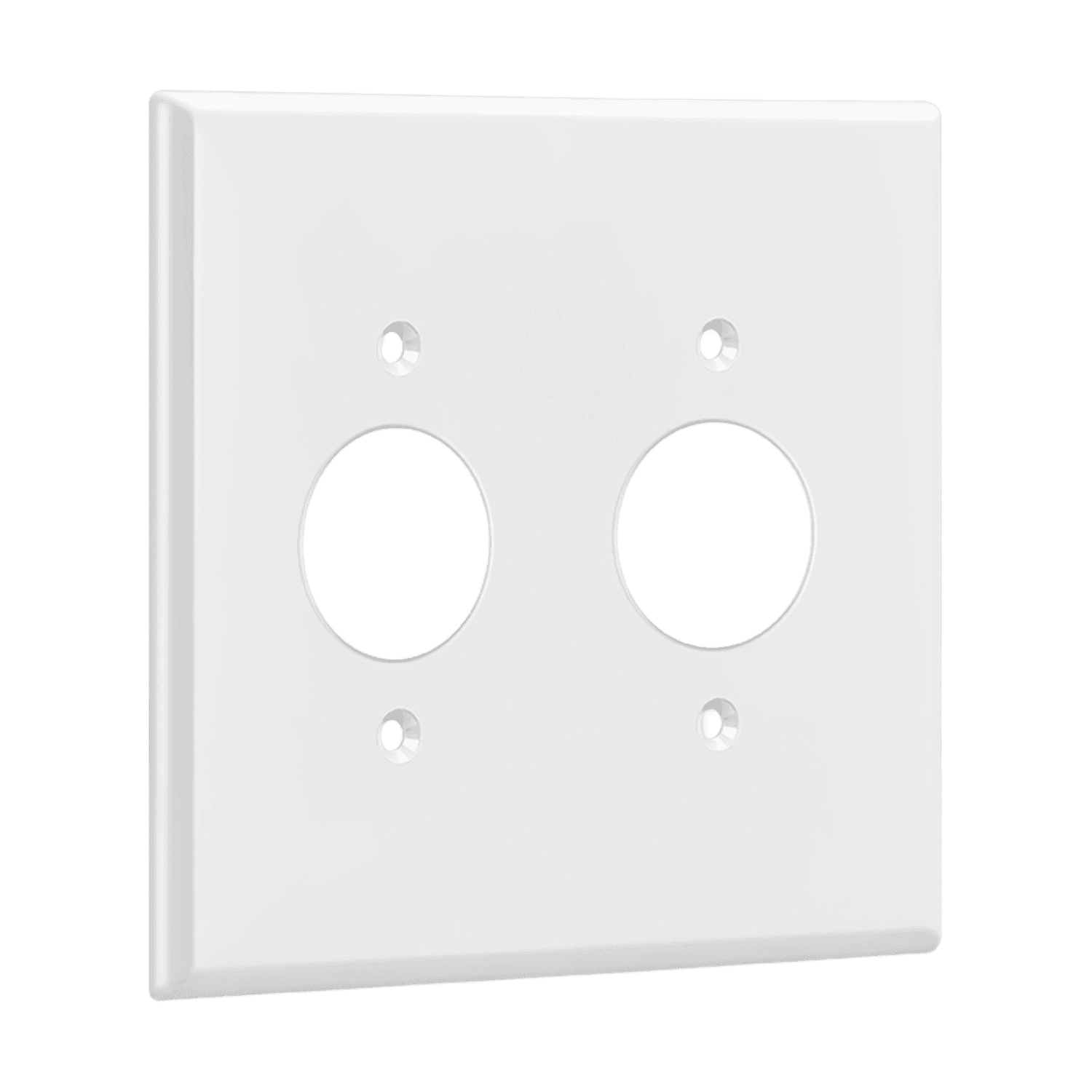 Single Receptacle Two-Gang Wall Plate - White view 2