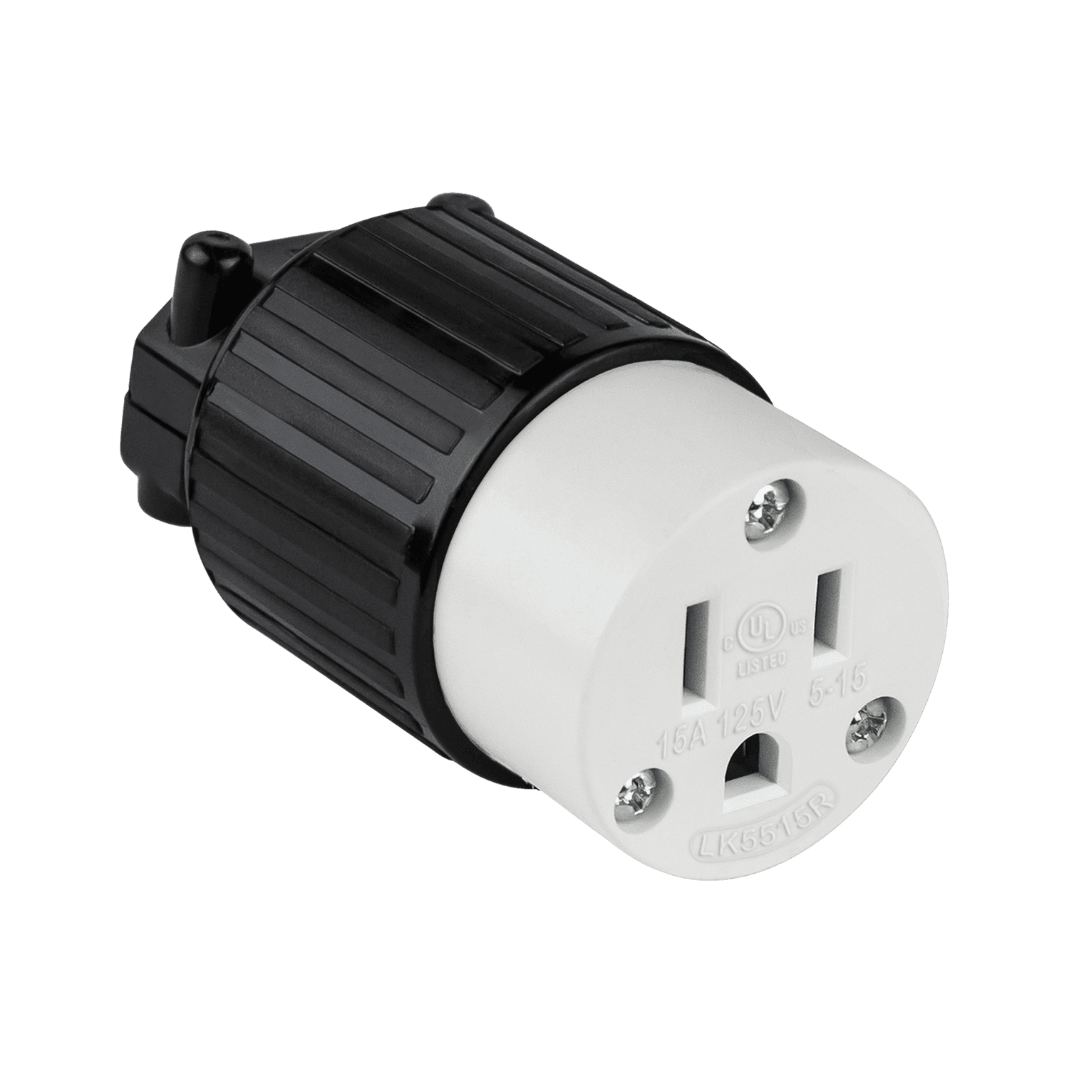 Straight Blade Cord Connector, 15A, 5-15C - Black