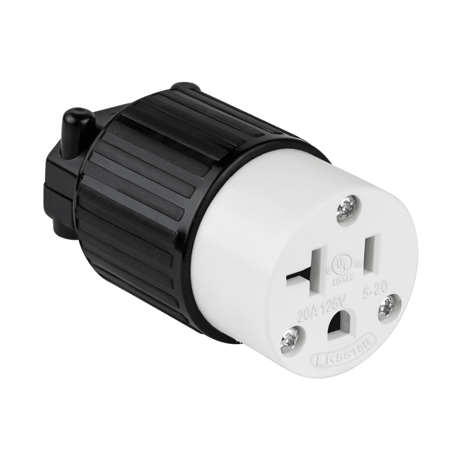 Straight Blade Cord Connector, 20A, 5-20C - Black